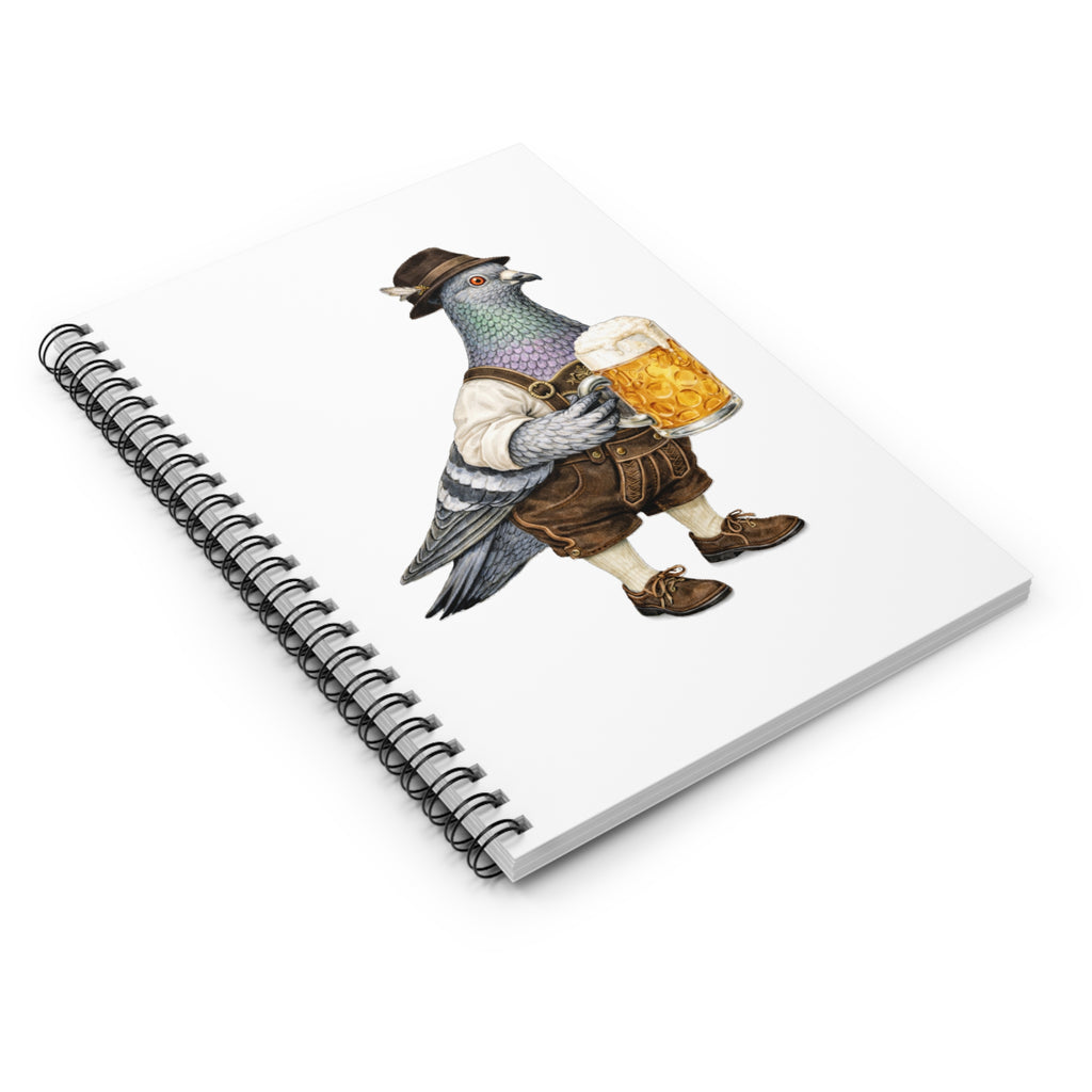 Customizable Yorkville NYC Pigeon Spiral Journal | Beergarden Bird Lovers Notebook