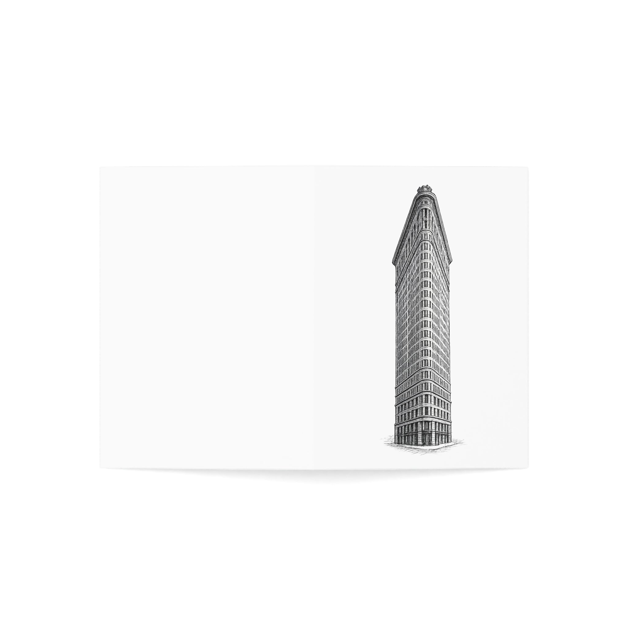 Flatiron Building Greeting Cards — Minimal Architectural Sketch Note Cards with Envelopes