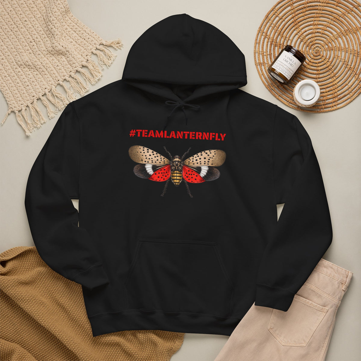 NYC Spotted Lanternfly Hoodie — Team Lanternfly Hooded Pullover Sweatshirt
