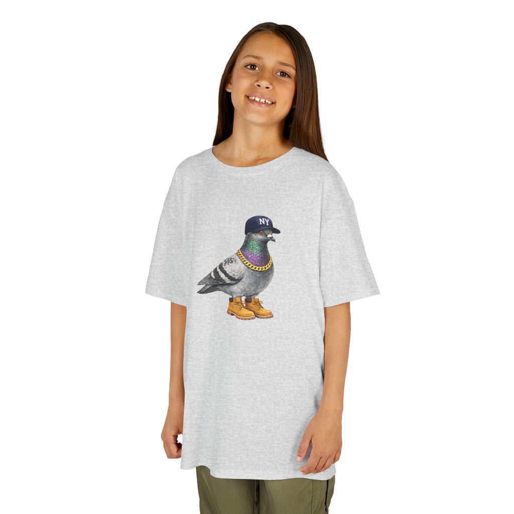 Customizable Bronx NYC Pigeon Kid Tee —  Cute Baseball Fan Bird T-Shirt for Children