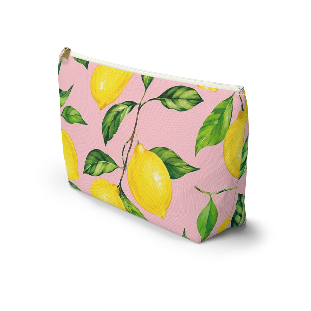 Little Italy Amalfi Pink and White with Lemon 2 Makeup Pouch —  T-Bottom Travel Bag
