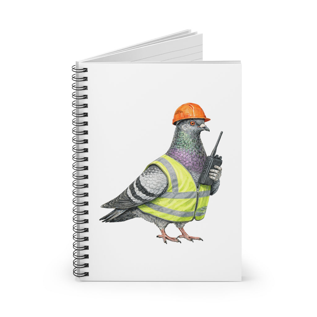 Customizable Red Hook NYC Pigeon Spiral Journal | Dock Worker Construction Bird Lovers Notebook