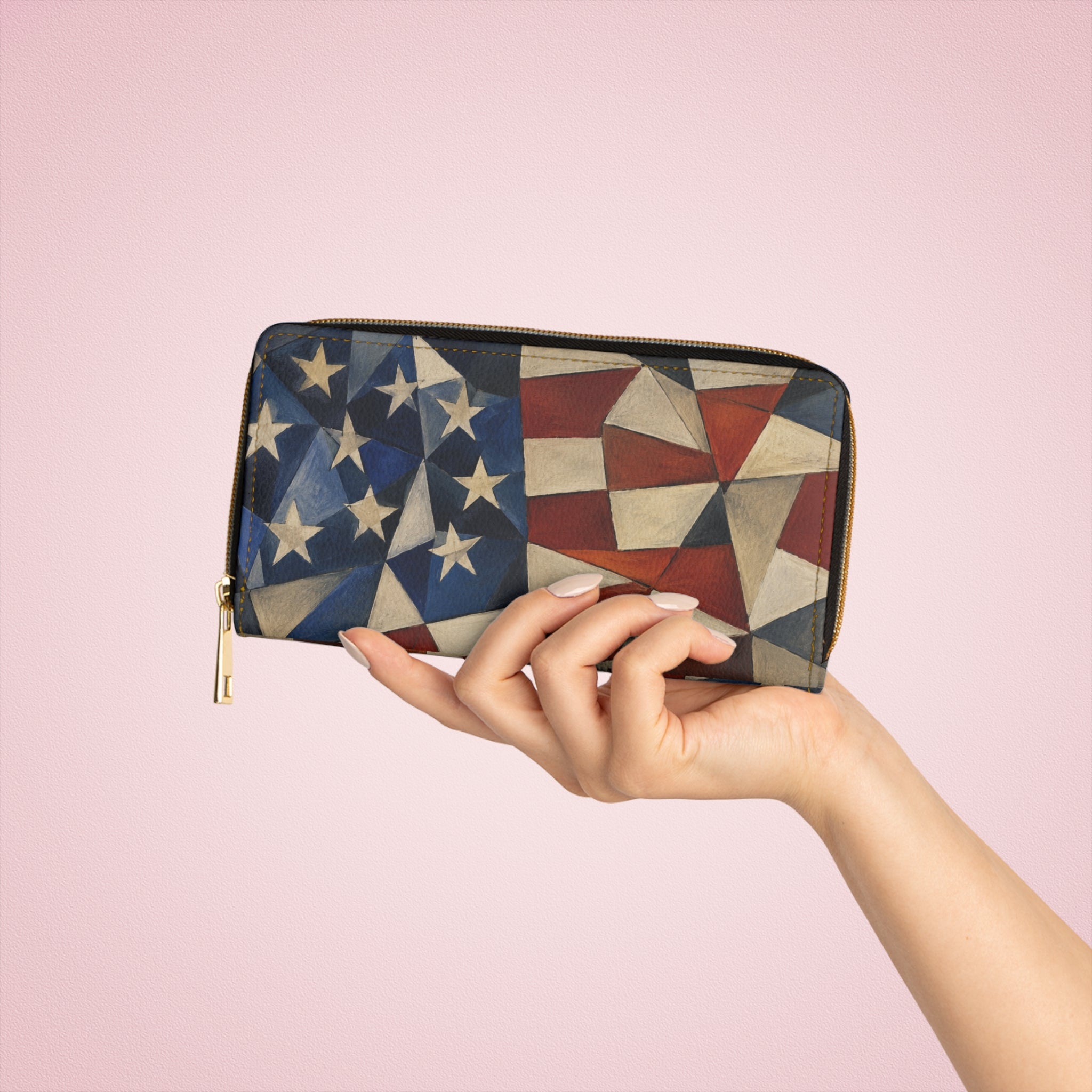July 4th Zipper Wallet — America 250 Red, White and Blue Wallet
