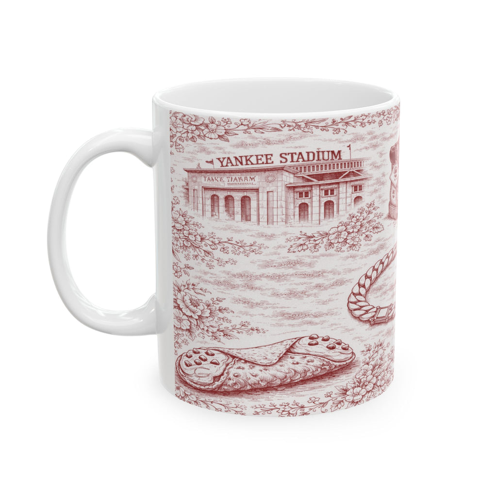 Bronx Red Toile de Jouy Mug | NYC Chinoiserie Ceramic Coffee Cup