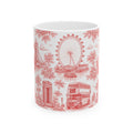London Red Toile du Jouy Ceramic Mug – Vintage London Icons (11oz)