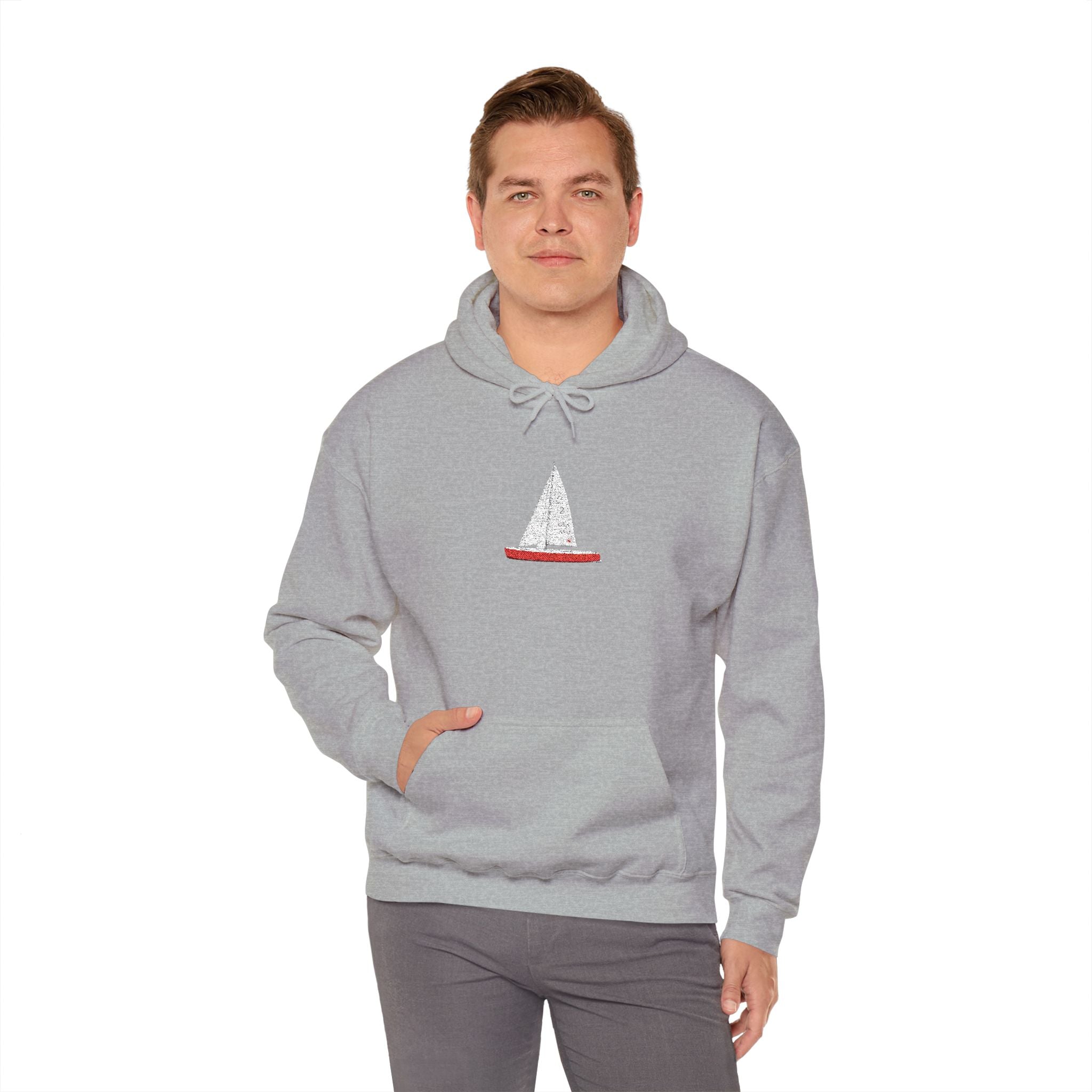 Central Park Model Sailboat Embroidered NYC Hoodie   Unisex New York Embroidery Sailboat Hooded Sweatshirt