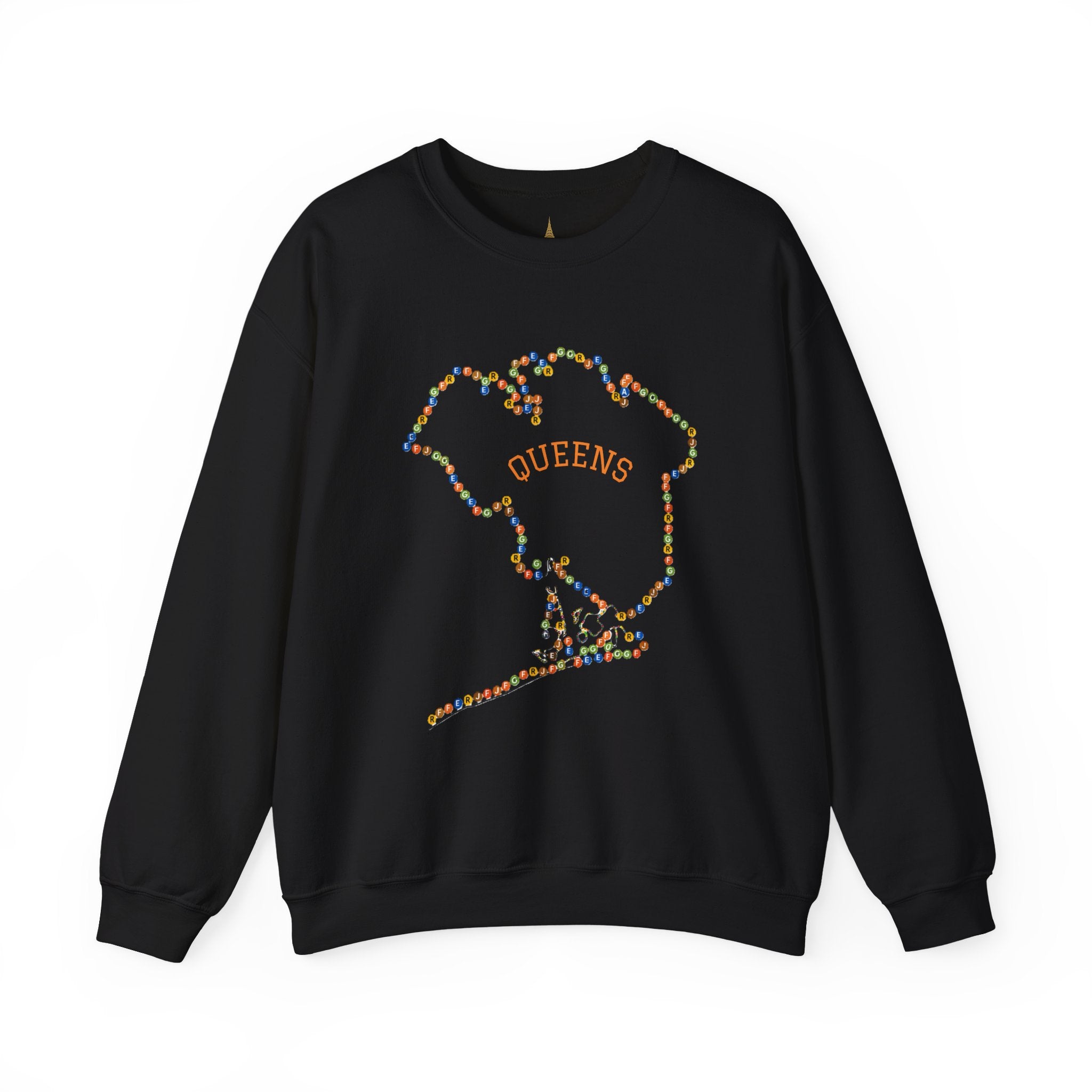Sudadera con letreros de metro de Queens Map | Suéter de cuello redondo de NYC