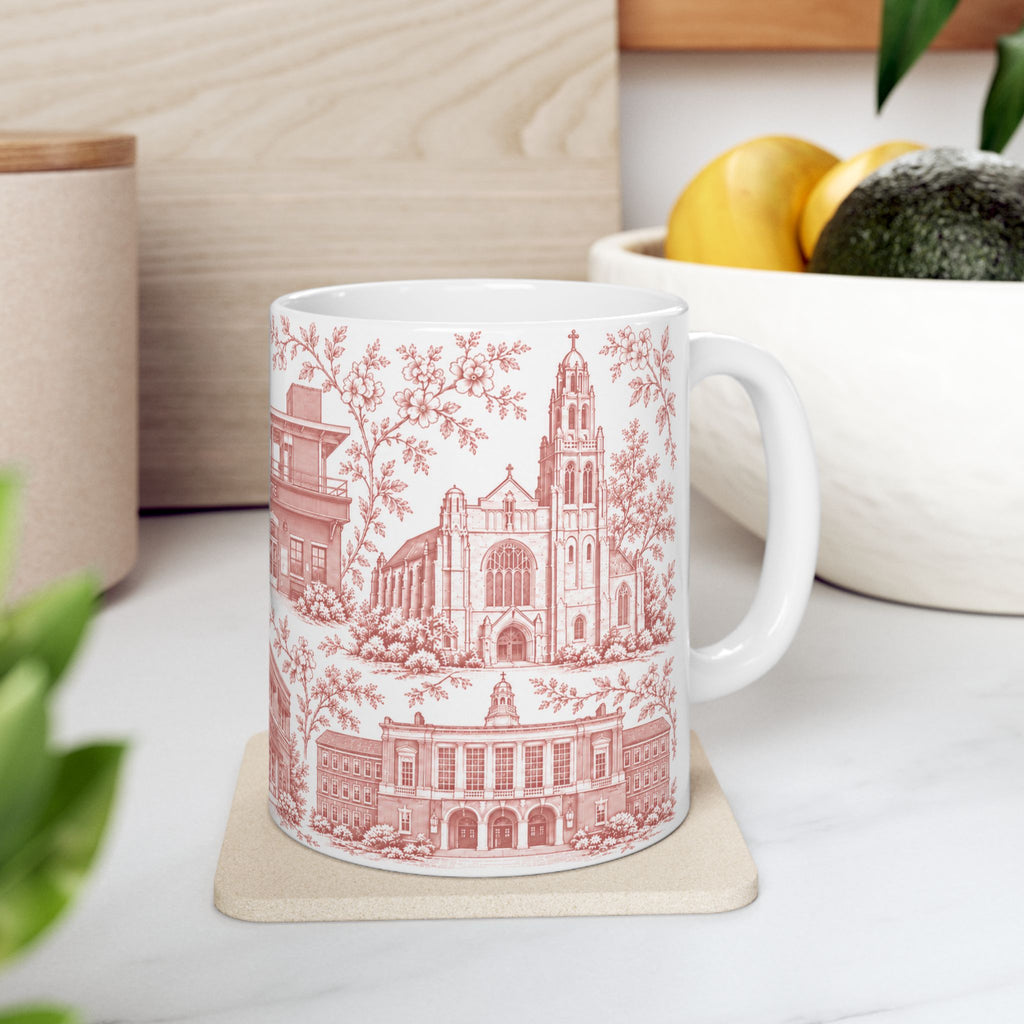 Rockville Center Red Toile de Jouy 11 oz Mug