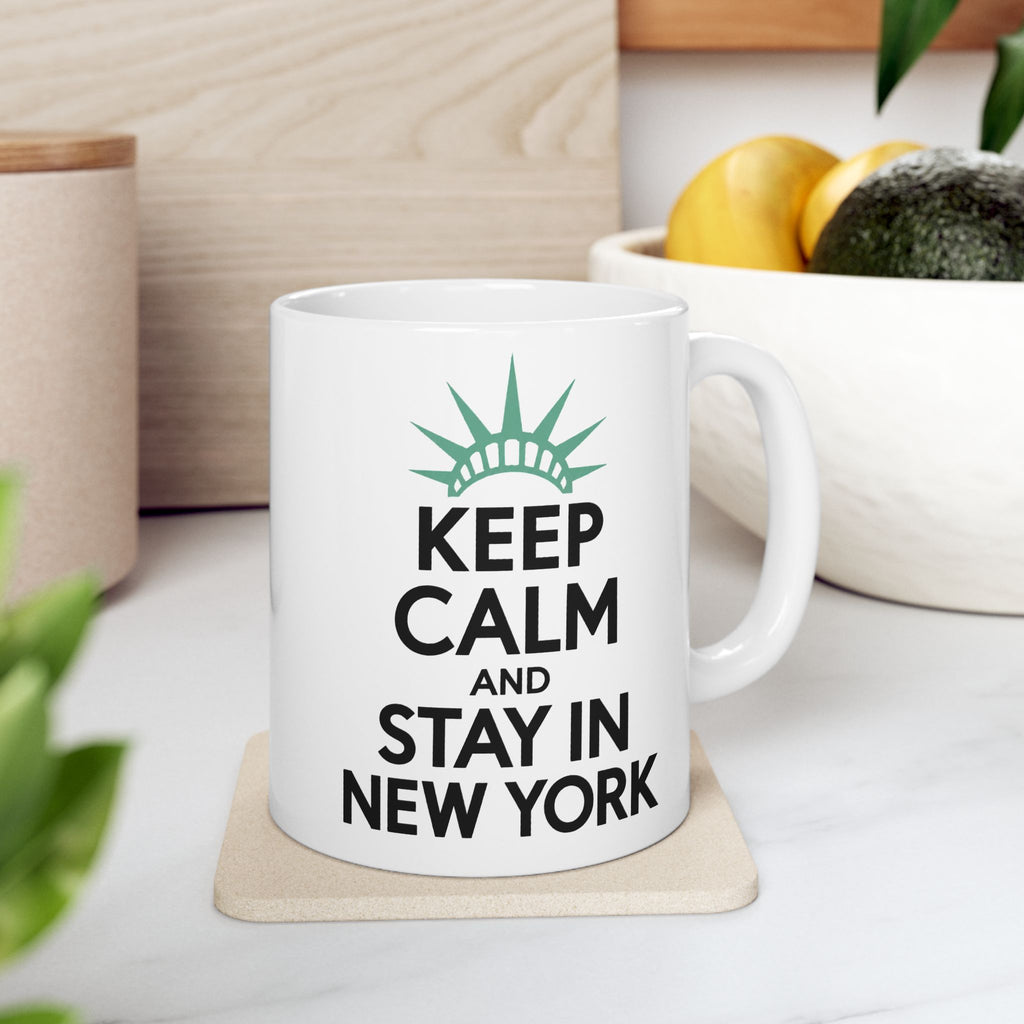 'Keep Calm and Stay in New York' Ceramic Coffee Cup, 11oz