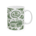 Bronx Green Toile de Jouy Mug | NYC Chinoiserie Ceramic Coffee Cup