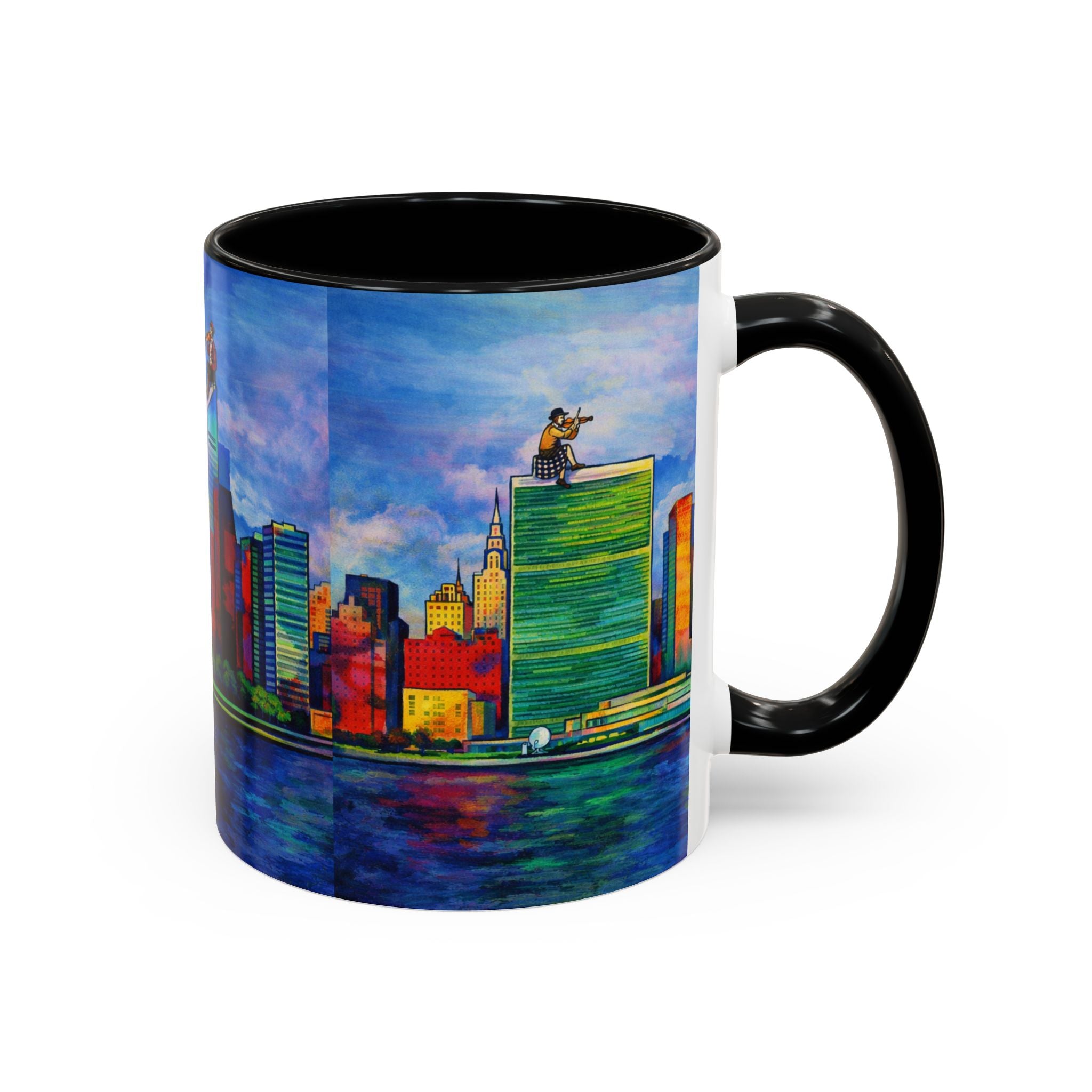 Fiddler on the Manhattan Roof  Marc Chagall-inspired Fan Art NYC Accent Coffee Mug