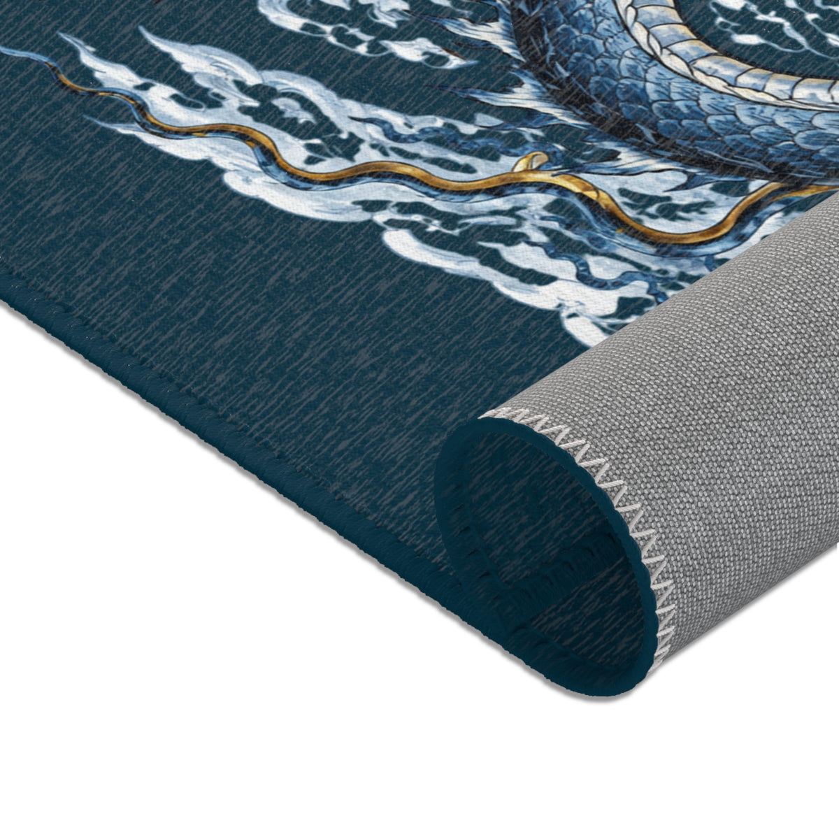 Chinatown Blue Dragon Area Rug – Decorative Floor Mat
