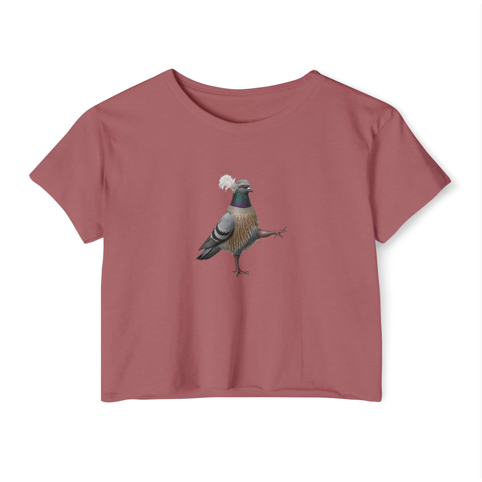Customizable Rockefeller Center NYC Pigeon Crop Top