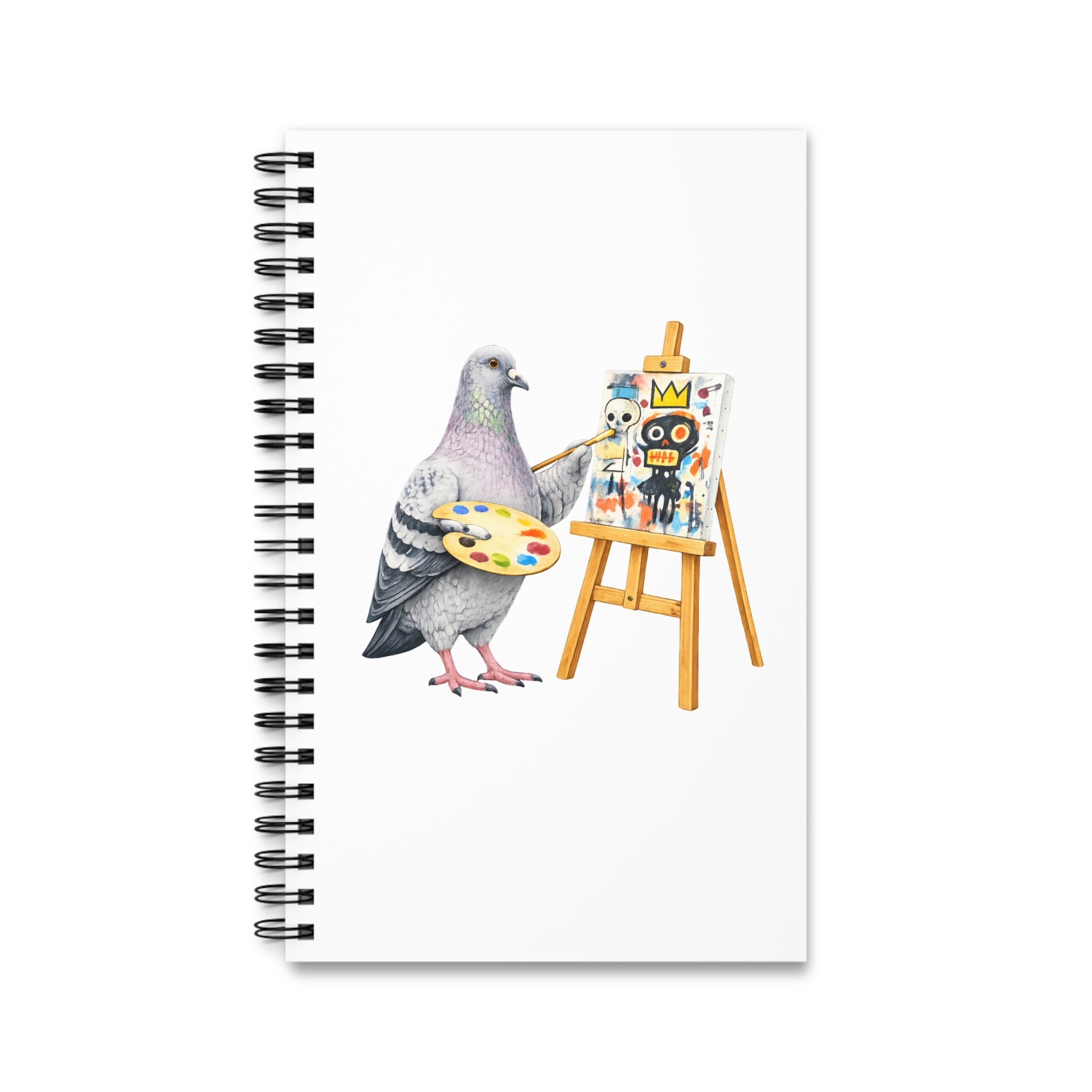 Customizable SoHo NYC Pigeon Spiral Journal |  New York Basquiat Artist Painter Bird Lovers Notebook