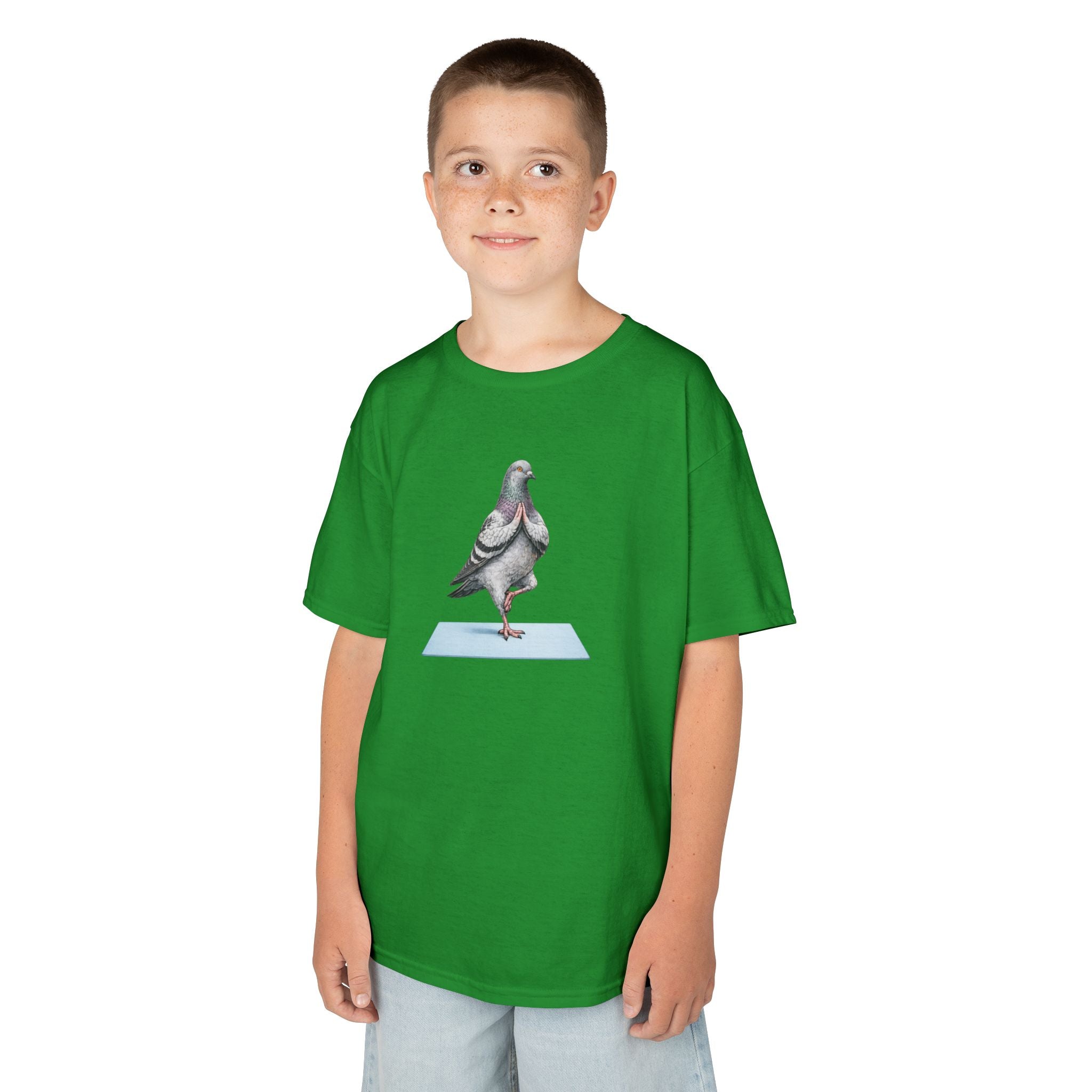 Customizable Central Park NYC Pigeon Kids Yoga Tee — Cute Bird Yoga T-Shirt for Children