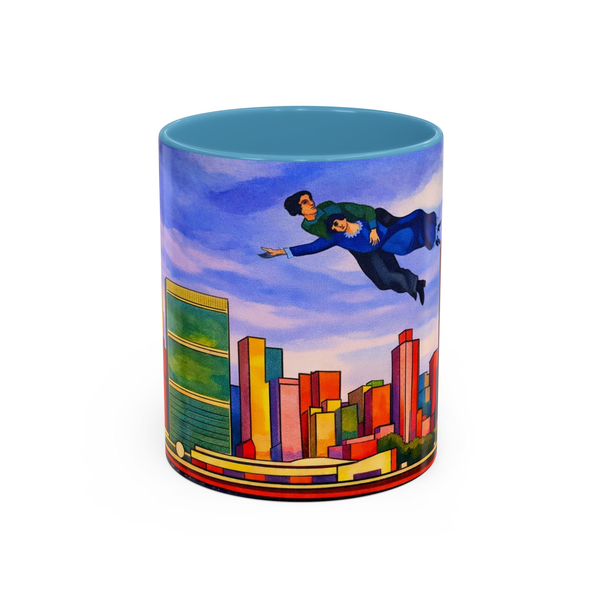 Over The Town  Marc Chagall-inspired Fan Art Manhattan Skyline NYC Accent Coffee Mug