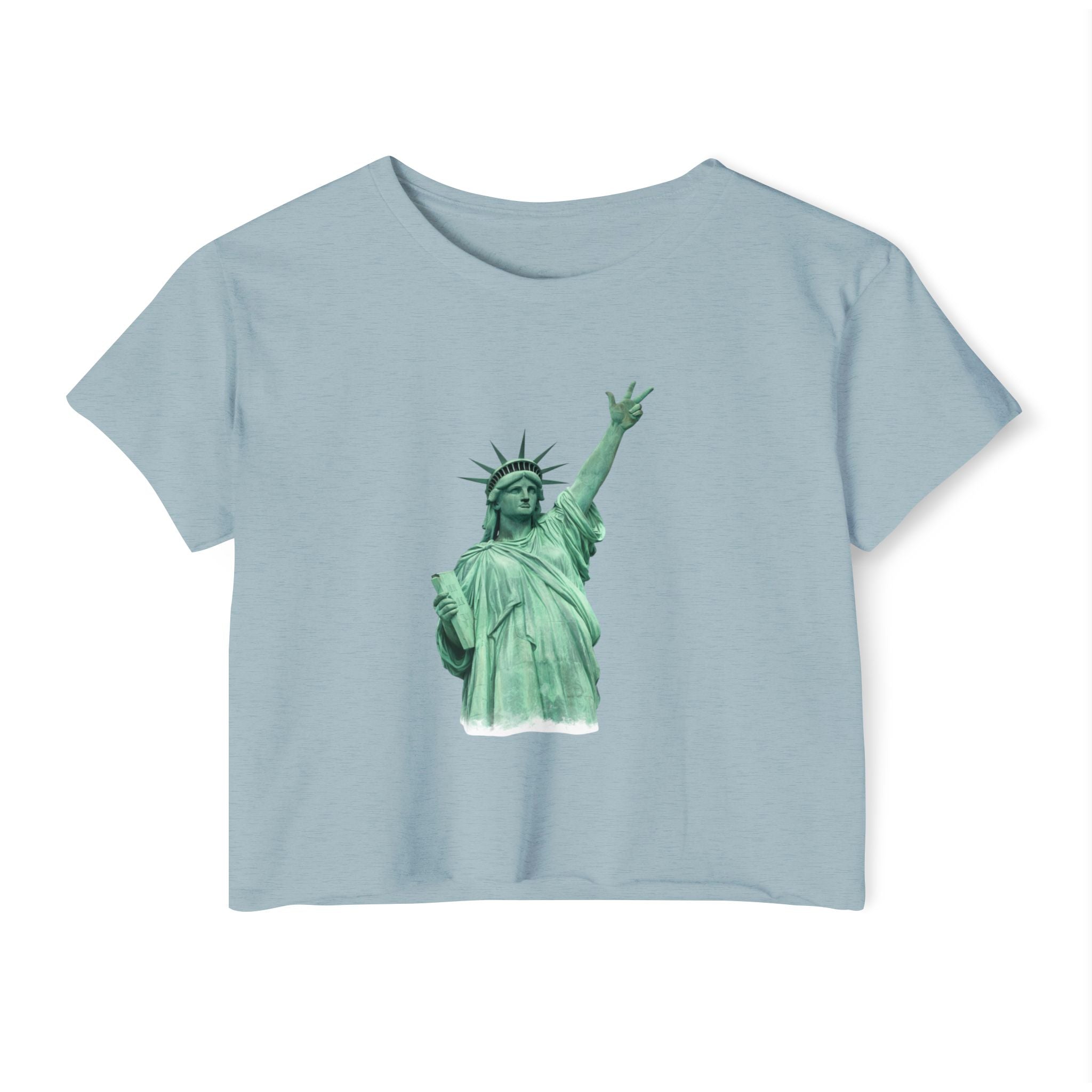 Statue of Liberty Three Points Crop Top Tee | New York Basketball Jalen Brunson T-shirt