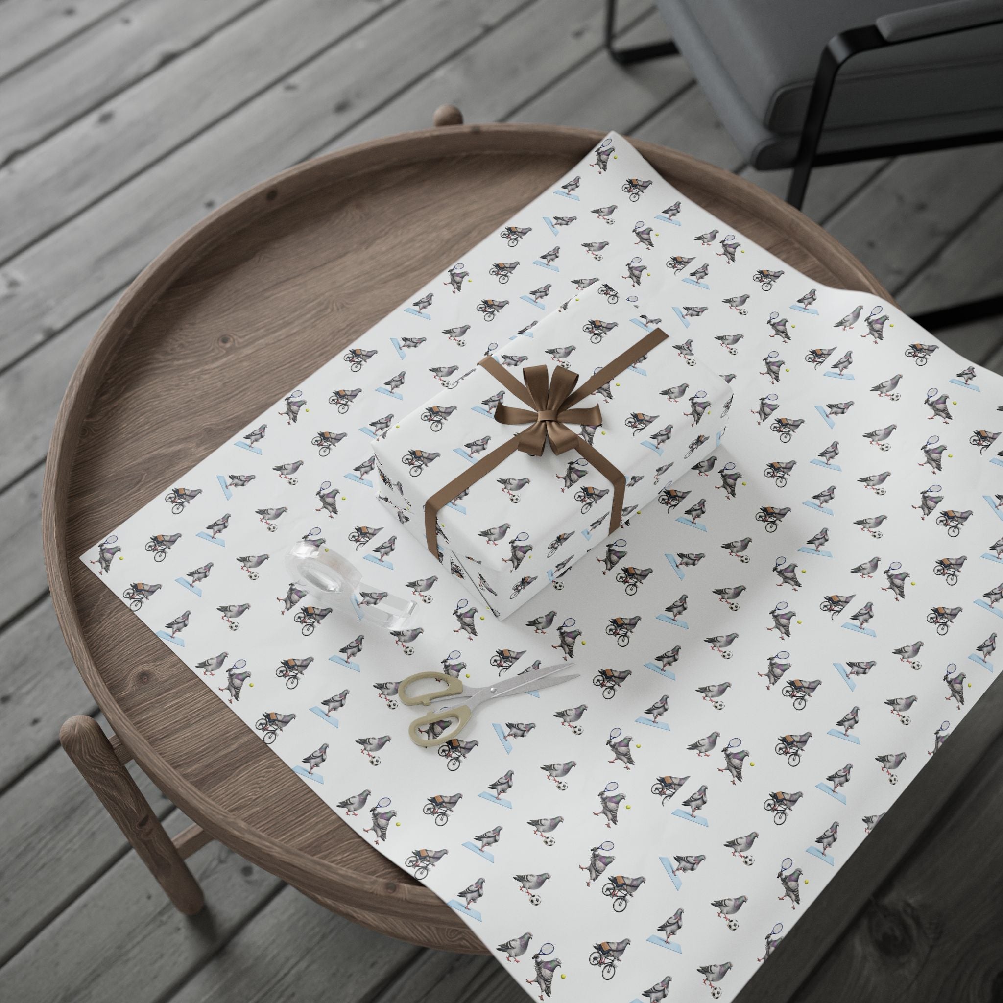 Get Well Soon NYC Pigeon Pattern Gift Wrap Paper | New York Active Lifestyle Bird Lover Wrapping Paper Roll
