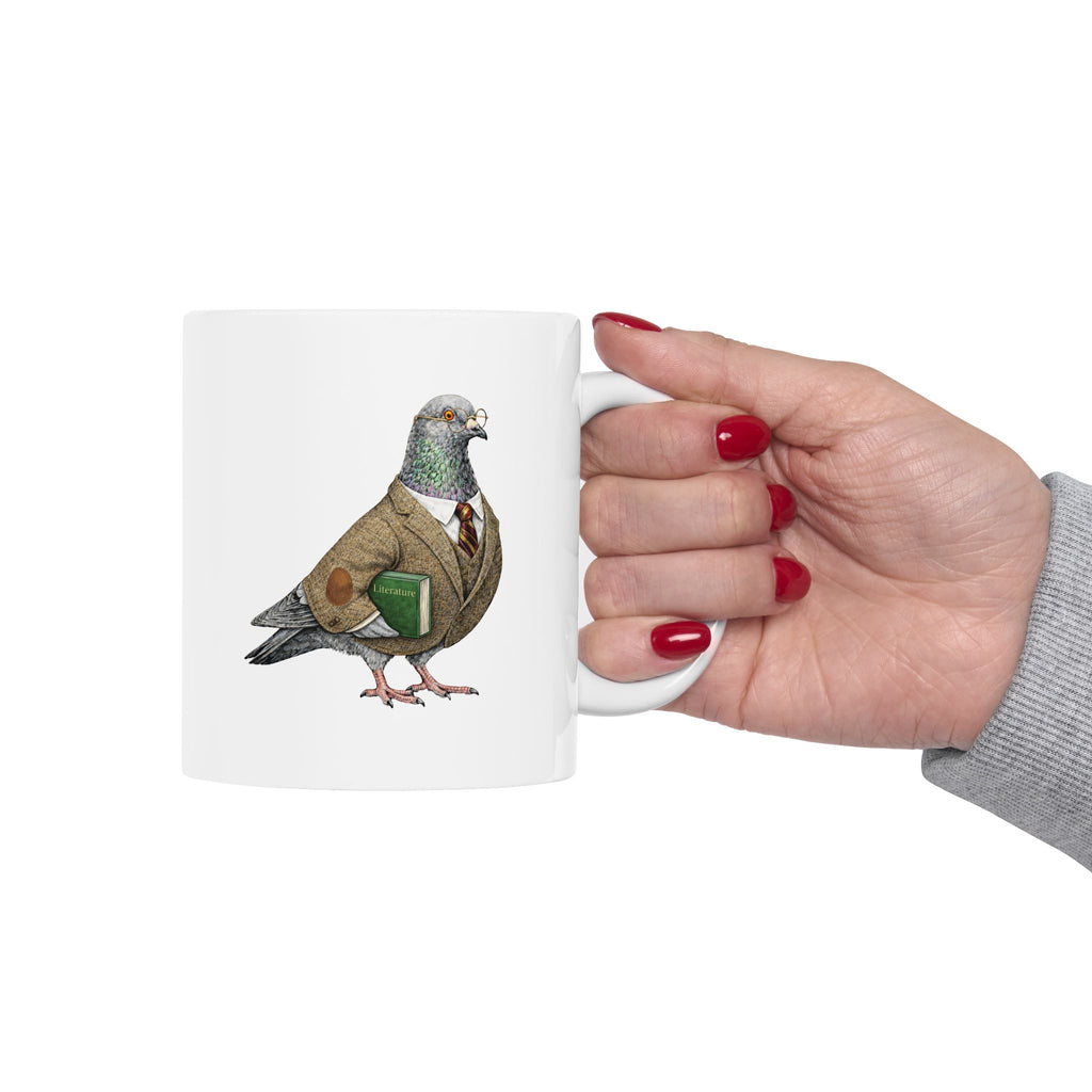 Taza de café personalizable de cerámica con paloma de Morningside Heights, Nueva York | Regalo para profesores amantes de las aves de Nueva York