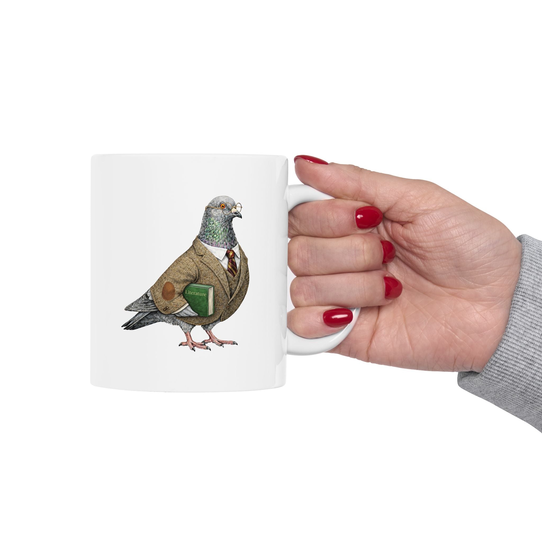 Taza de café personalizable de cerámica con paloma de Morningside Heights, Nueva York | Regalo para profesores amantes de las aves de Nueva York