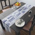 Blue Toile de Jouy Lower East Side Table Runner —  NYC Chinoiserie Dining Table Decor