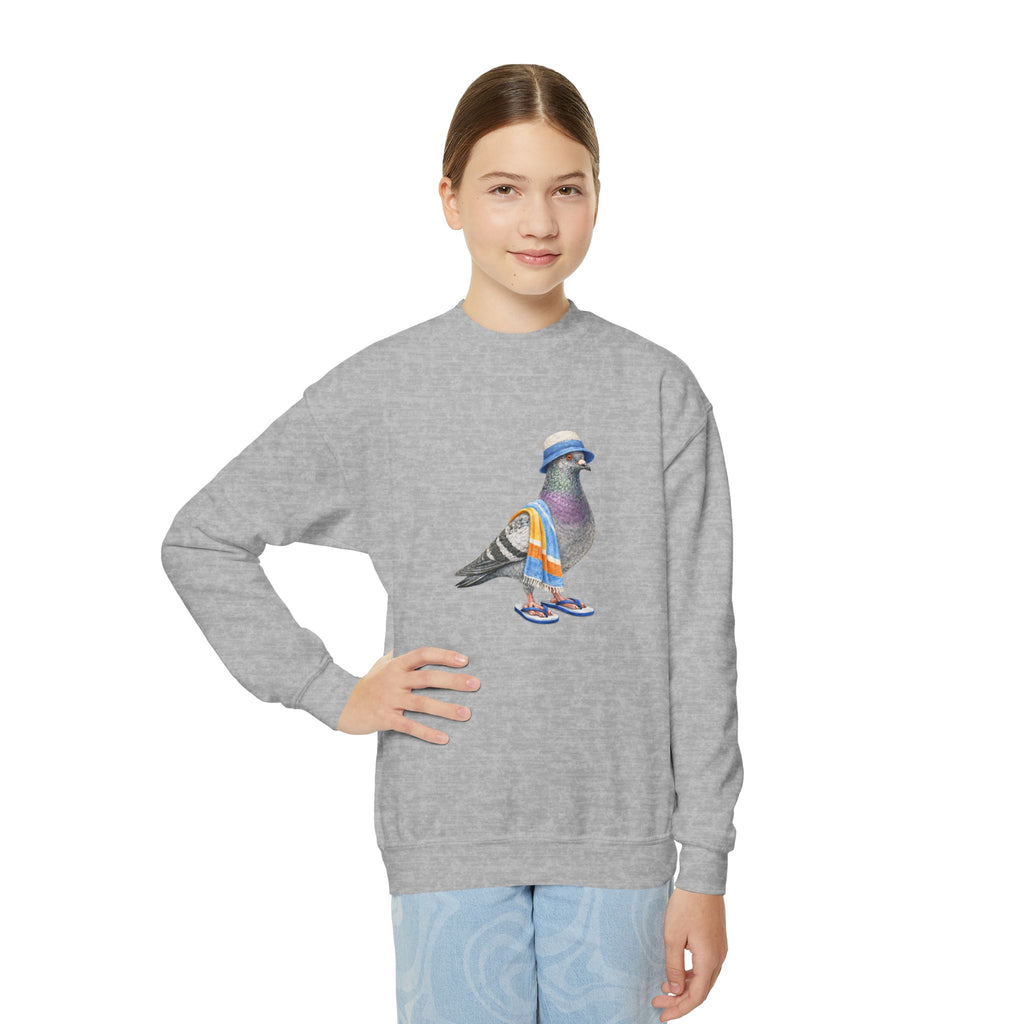 Customizable Coney Island NYC Pigeon NYC Kids Crewneck Sweatshirt    New York Beach Bum Bird Lover Childrens Sweater