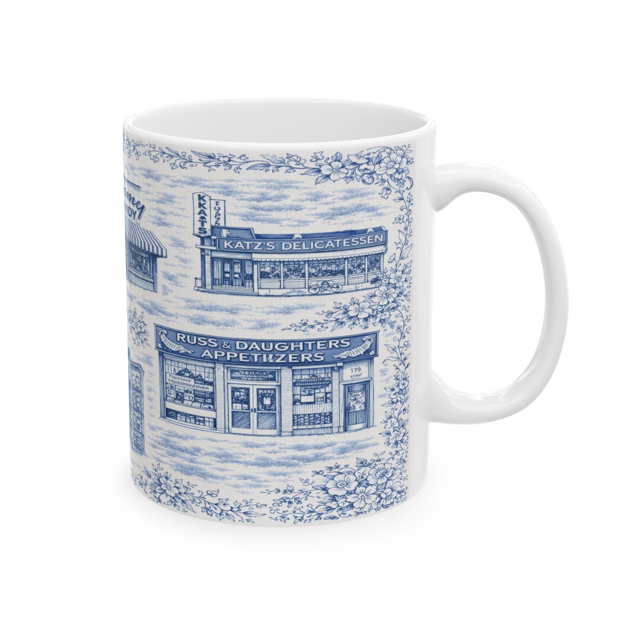 Lower East Side Blue Toile de Jouy Mug | NYC Chinoiserie Ceramic Mug