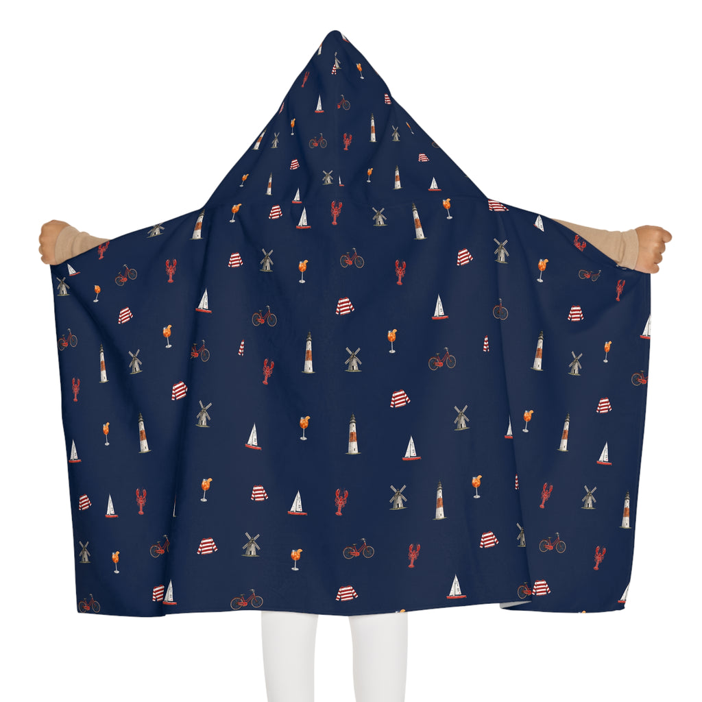 Icons of The Hamptons Navy Blue Hooded Kids Towel — Childrens Towel