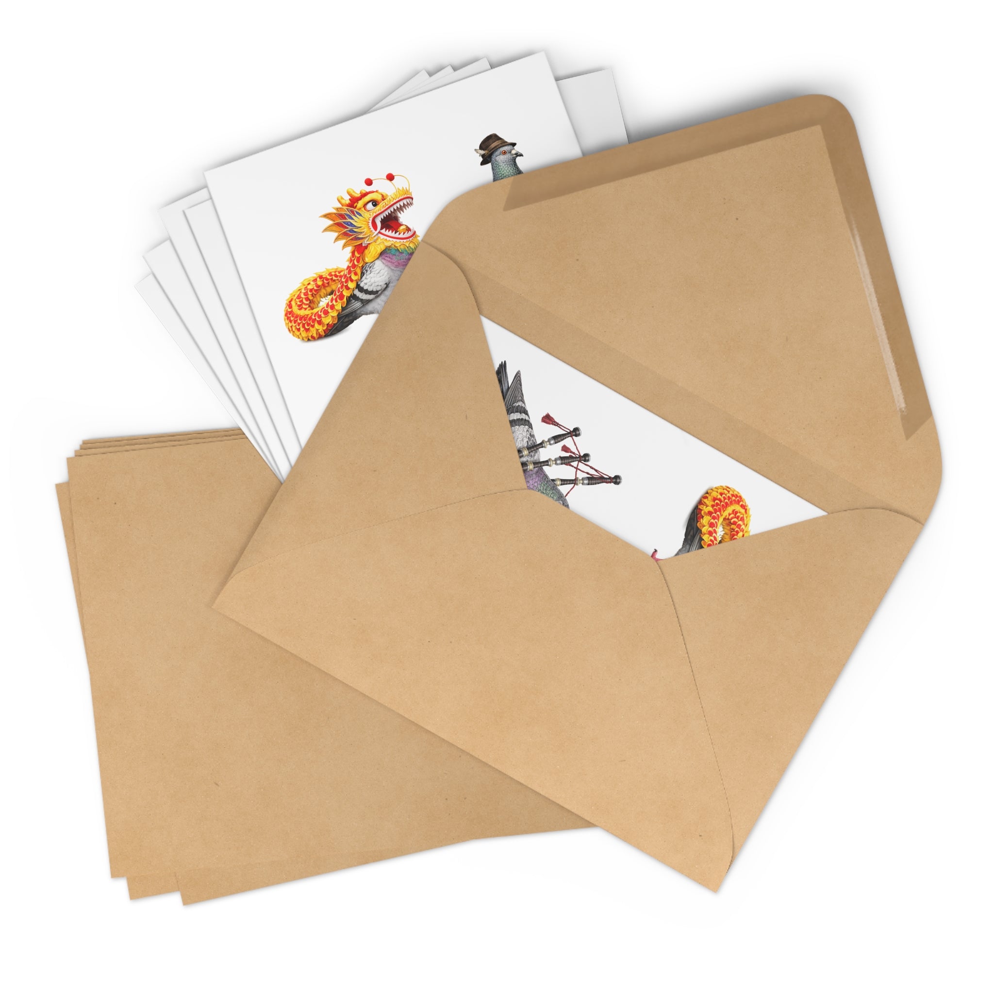 Parade Day NYC Pigeon Greeting Cards | Party Like A New Yorker Bird Lover Holiday Celebration Card Pack of 7