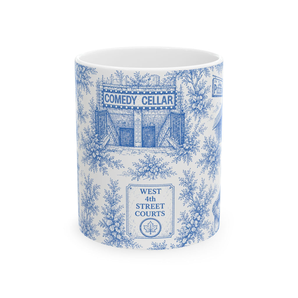 Greenwich Village Blue Toile de Jouy Mug | NYC Chinoiserie Ceramic Coffee Cup