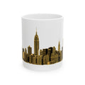 Gold New York City Skyline Mug | Art Deco Ceramic Midtown Manhattan Skyline Coffee Cup 11oz