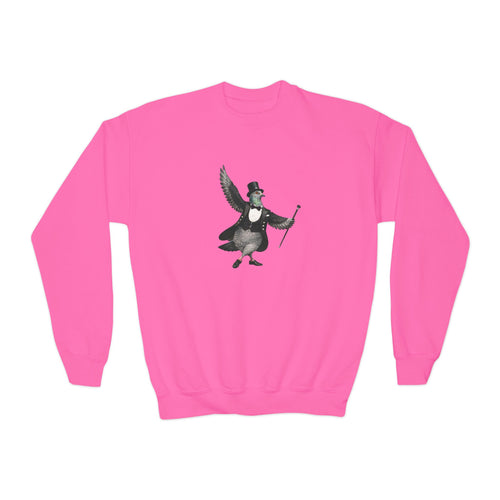 Broadway NYC Pigeon NYC Kids Crewneck Sweatshirt    New York Theater Kid Bird Lover Childrens Sweater