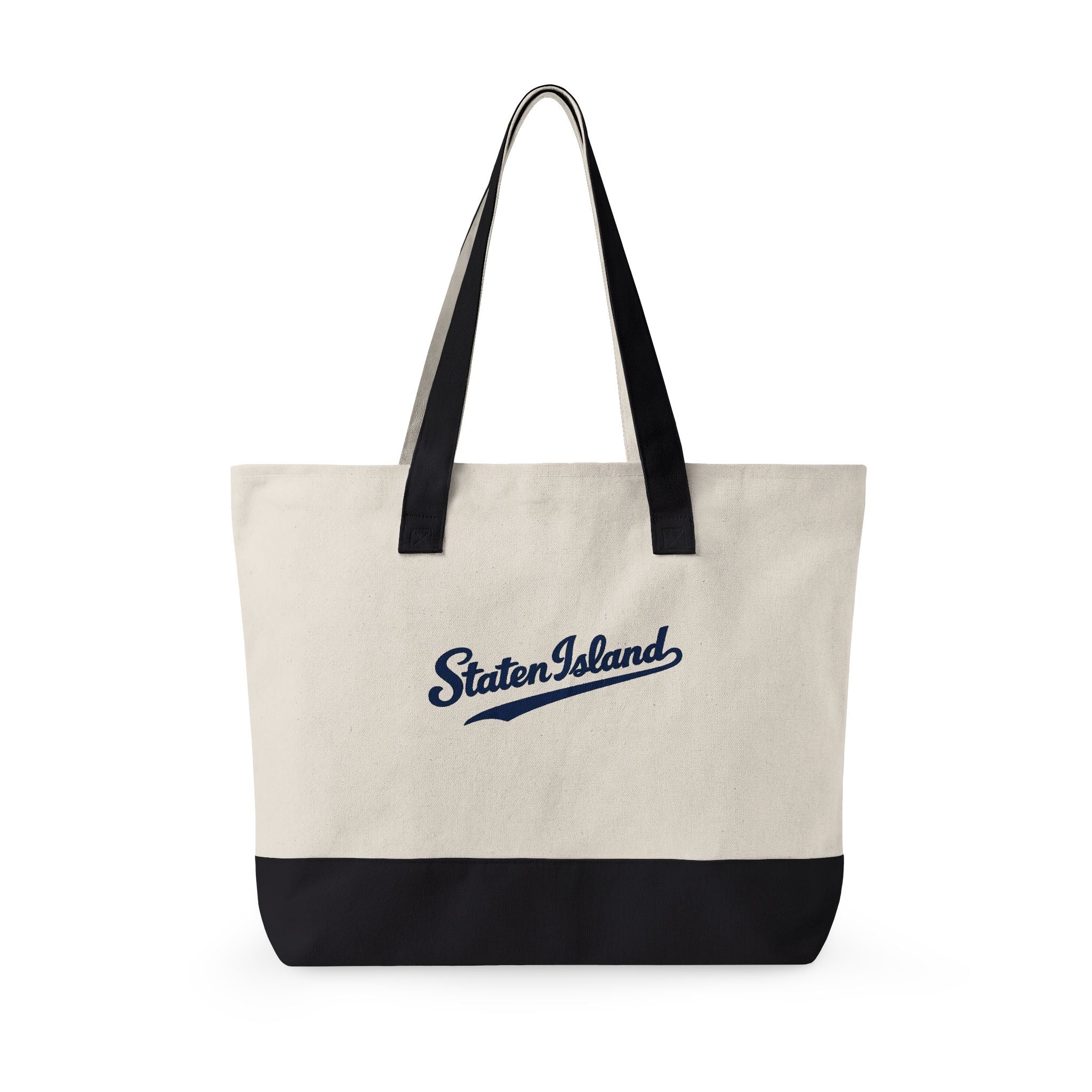 Staten Island Canvas Tote — Zippered Market Bag