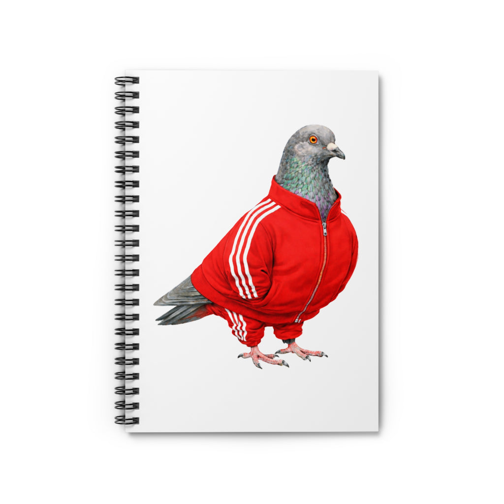 Customizable Brighton Beach NYC Pigeon Spiral Journal | Brooklyn Track Suit Bird Lovers Notebook