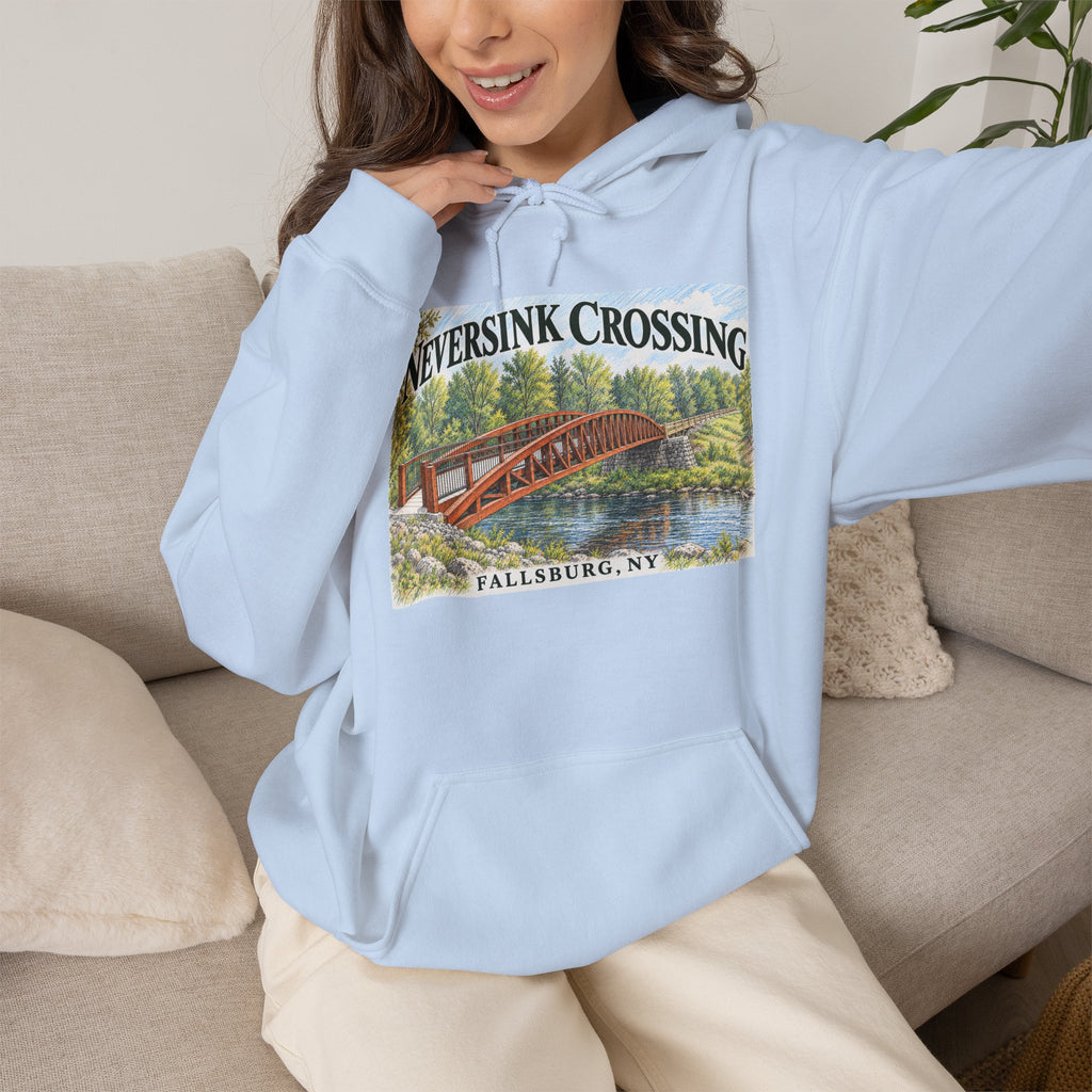 Neversink Crossing Fallsburg Catskills Upstate New York Pullover Hoodie