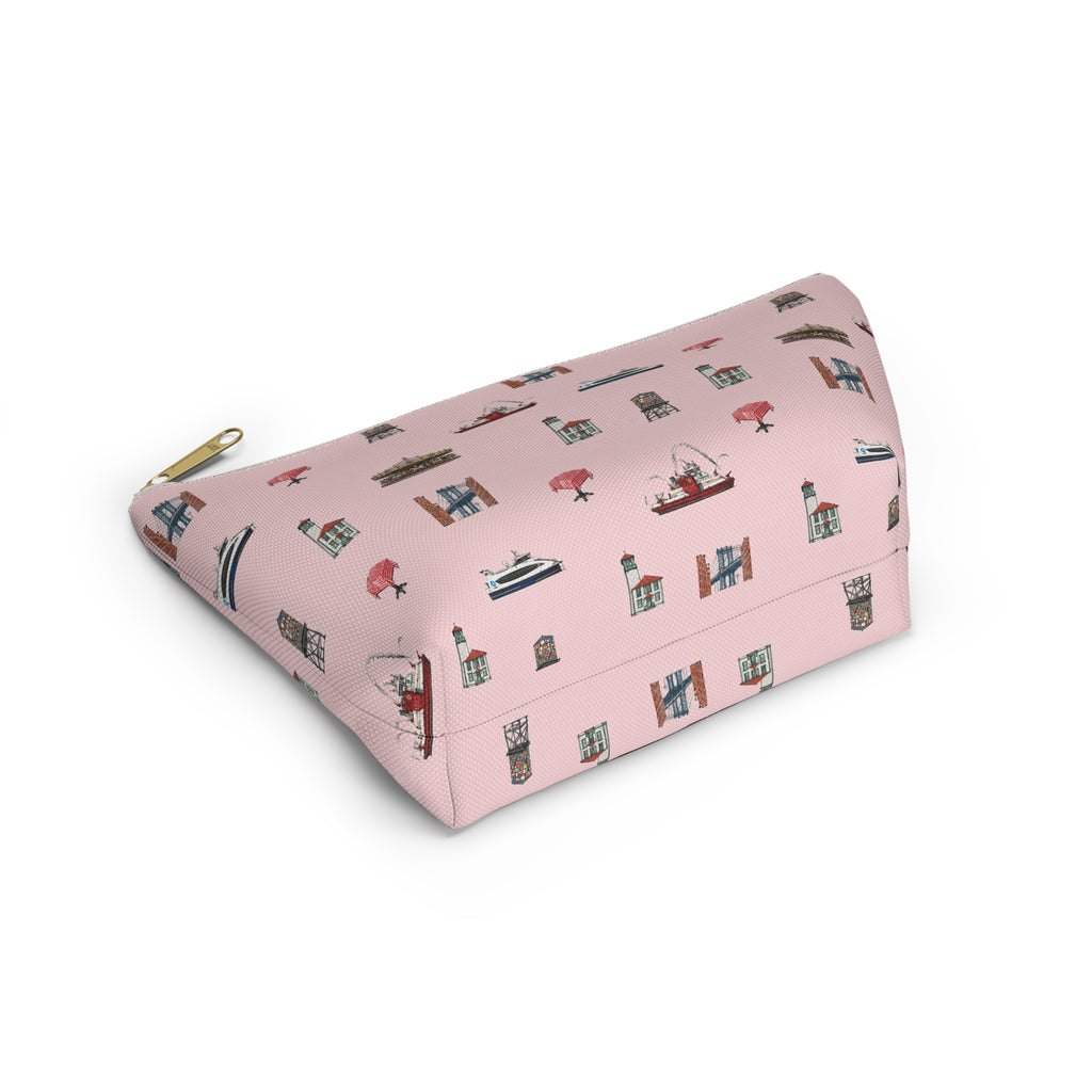 Icons of DUMBO Pink Accessory Pouch — T-Bottom Makeup Bag