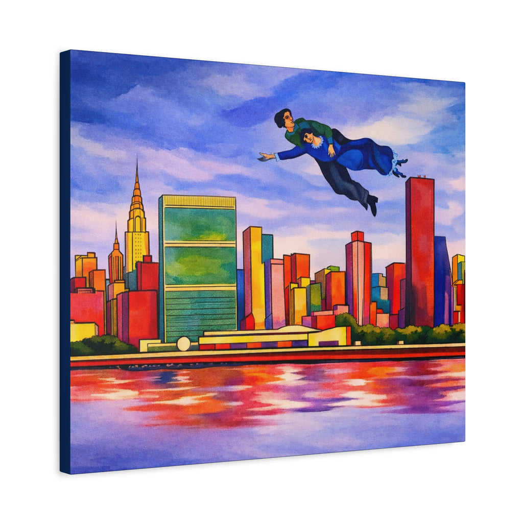 Over The Town Marc Chagall-inspired Manhattan Skyline NYC Canvas