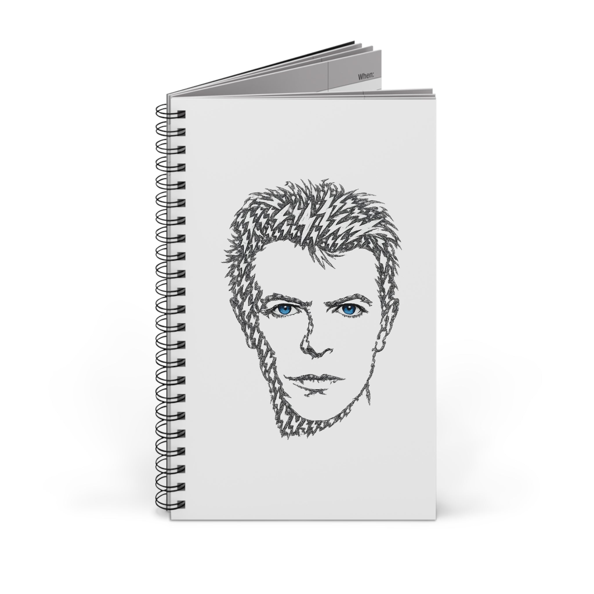 Customizable Lightning Bolt David Bowie Spiral Journal | NYC Music Notebook