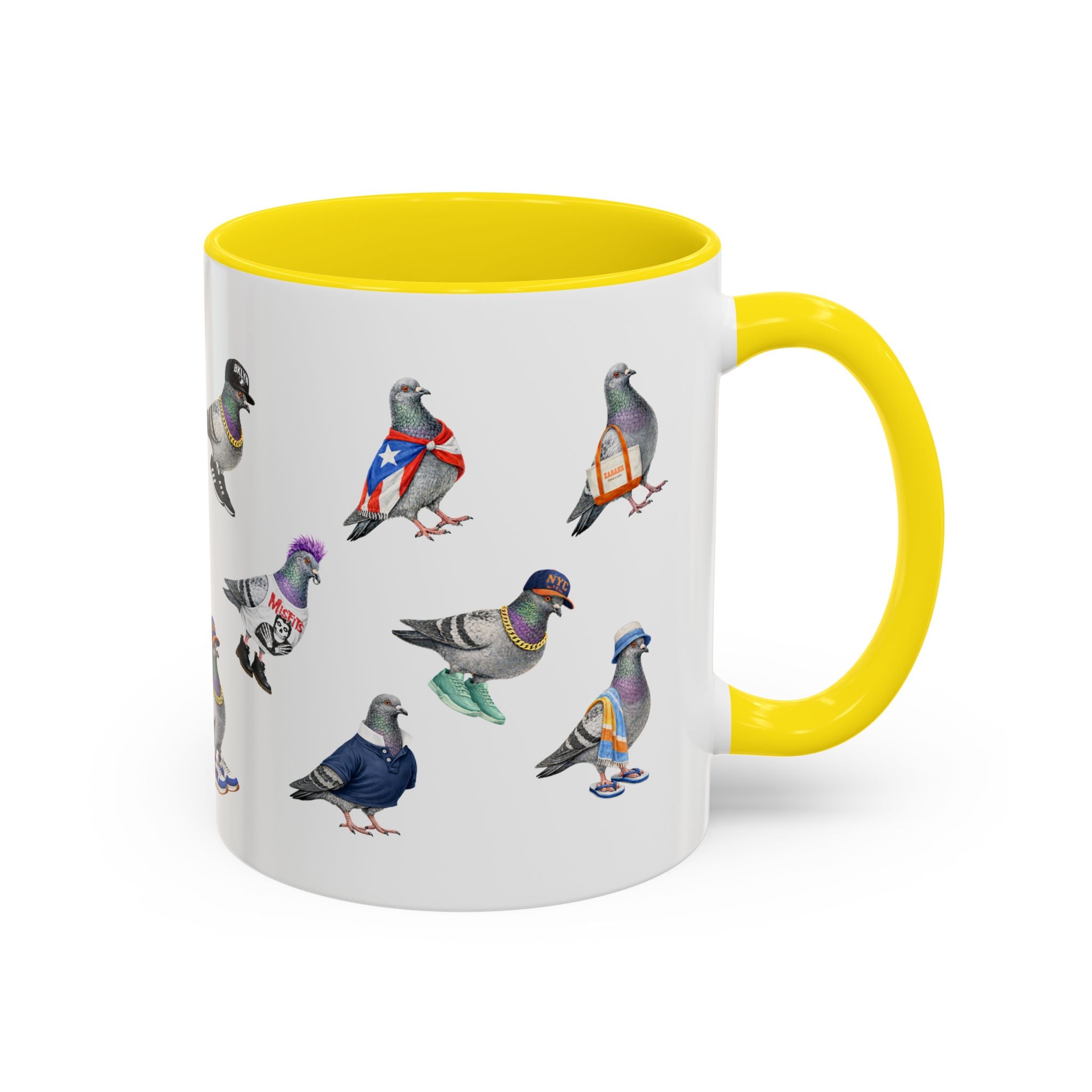 Pigeons of New York Colorful Mug | NYC Pigeon Bird Lovers Coffee Cup