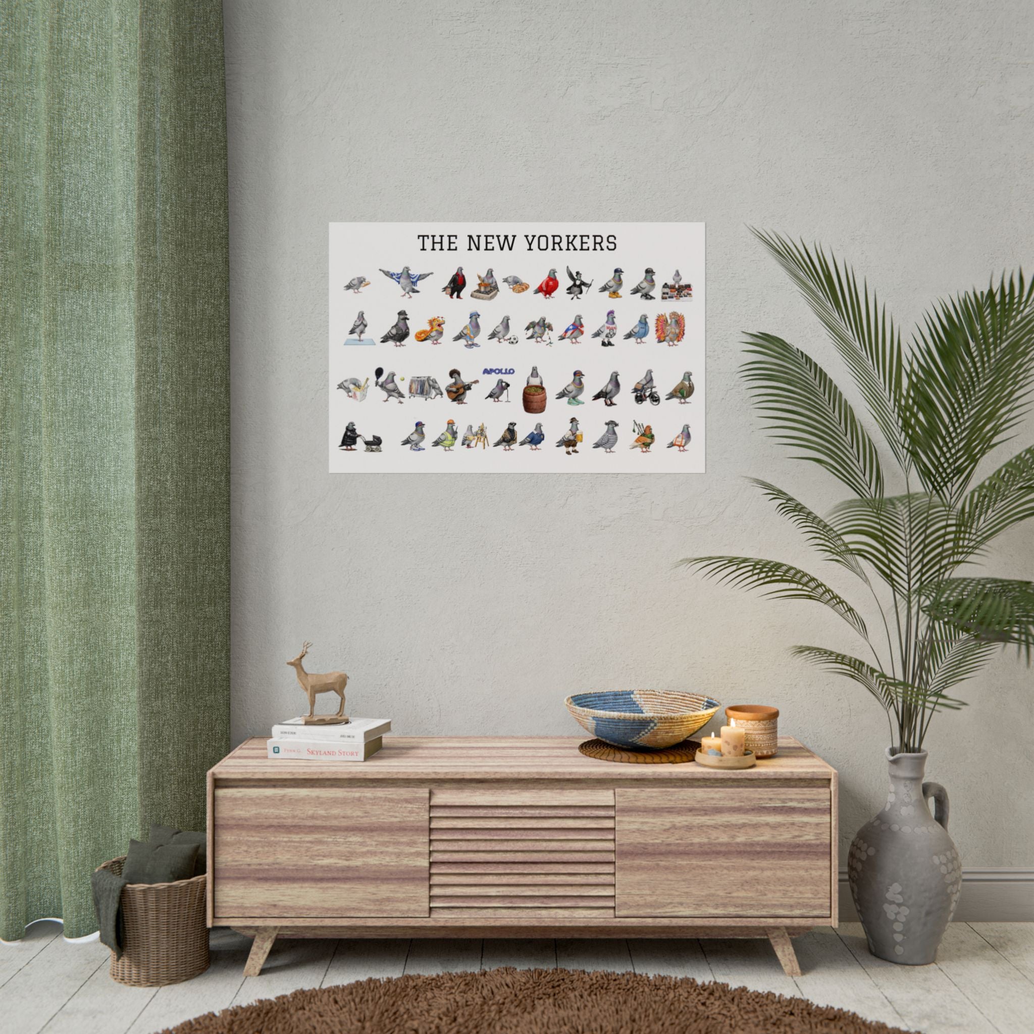 The New Yorkers Neighborhood Pigeons Rolled Poster | NYC Pigeon Gift for Bird Lovers
