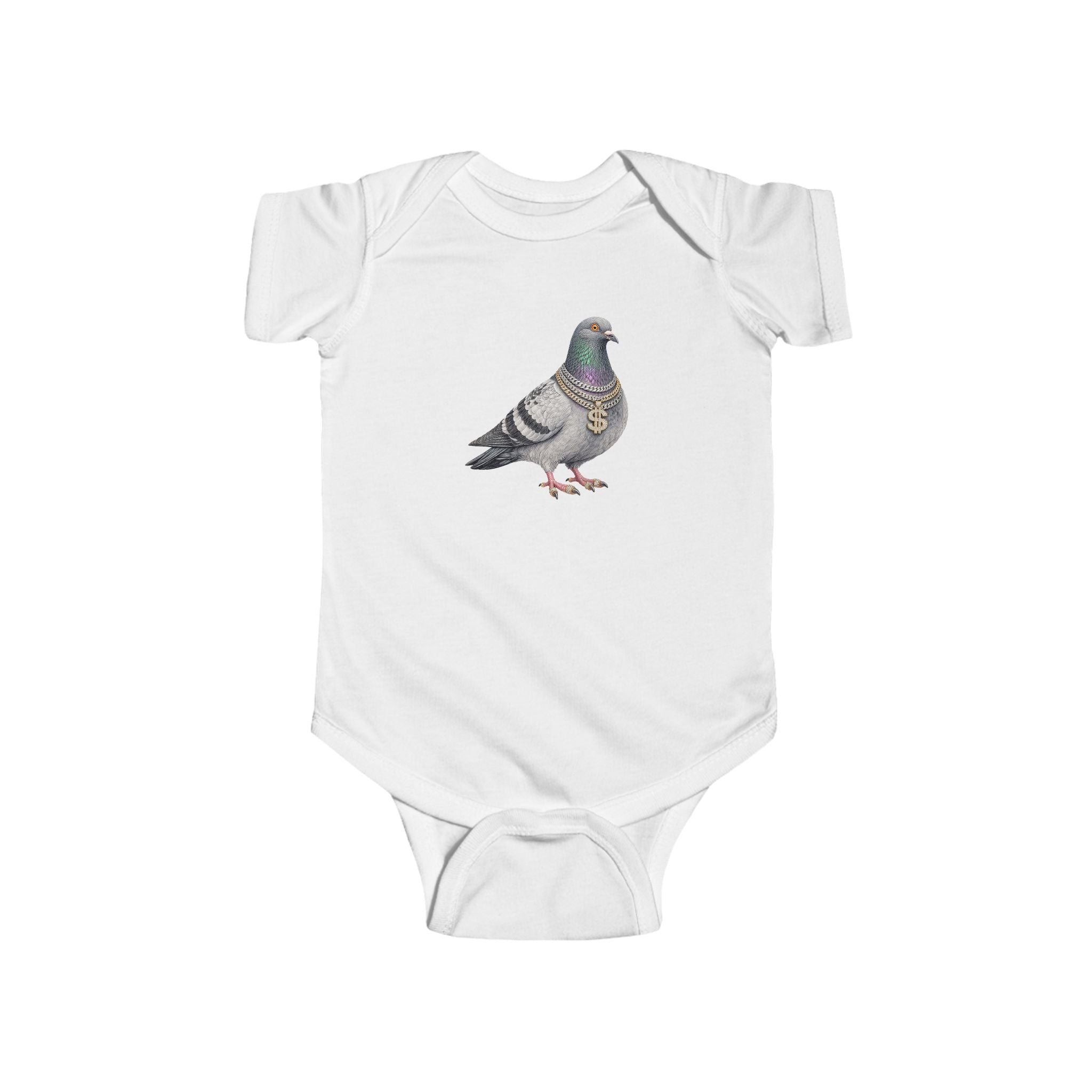 Customizable Diamond District NYC Pigeon Baby Onesie | New Yorker Reveal Infant Bodysuit