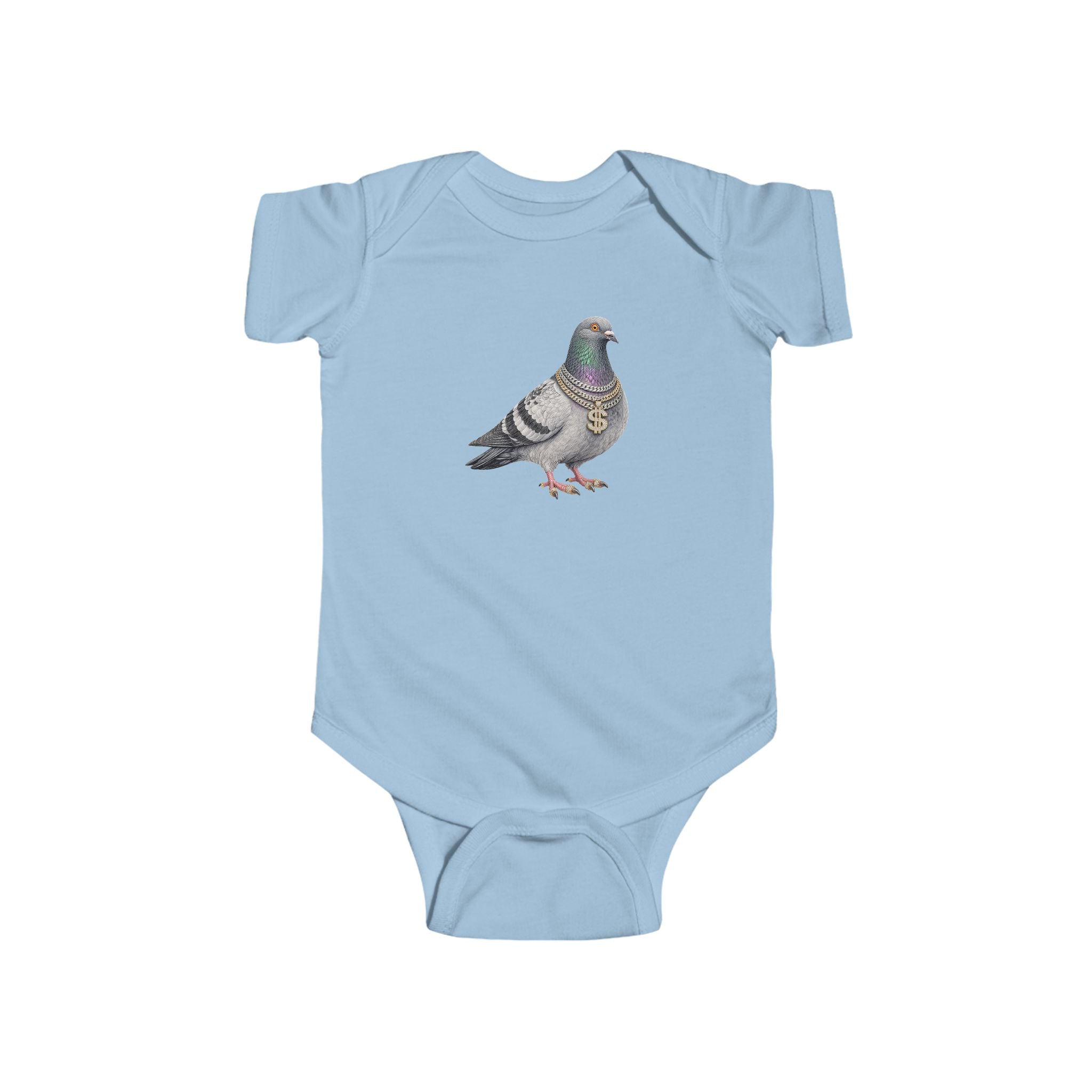 Customizable Diamond District NYC Pigeon Baby Onesie | New Yorker Reveal Infant Bodysuit