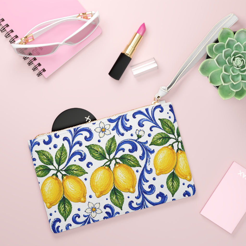 Little Italy Amalfi Blue and White with Lemon 2 Clutch