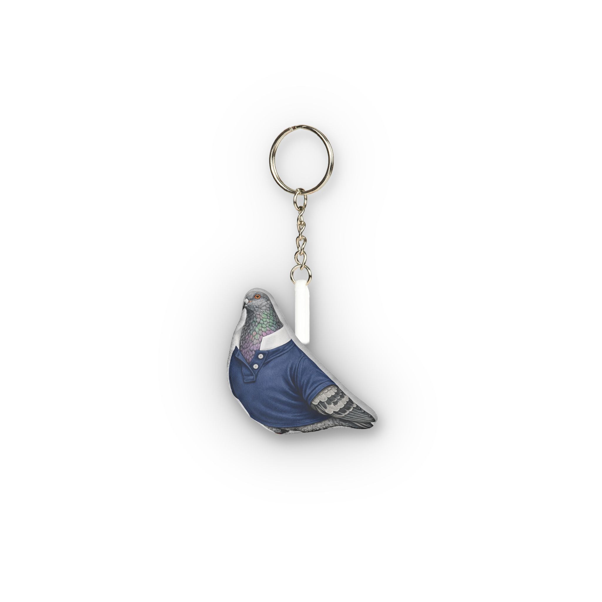Upper East Side NYC Pigeon Mini Plush Keychain |  Manhattan Preppy Polo Bird Lovers Plushie Bag Charm