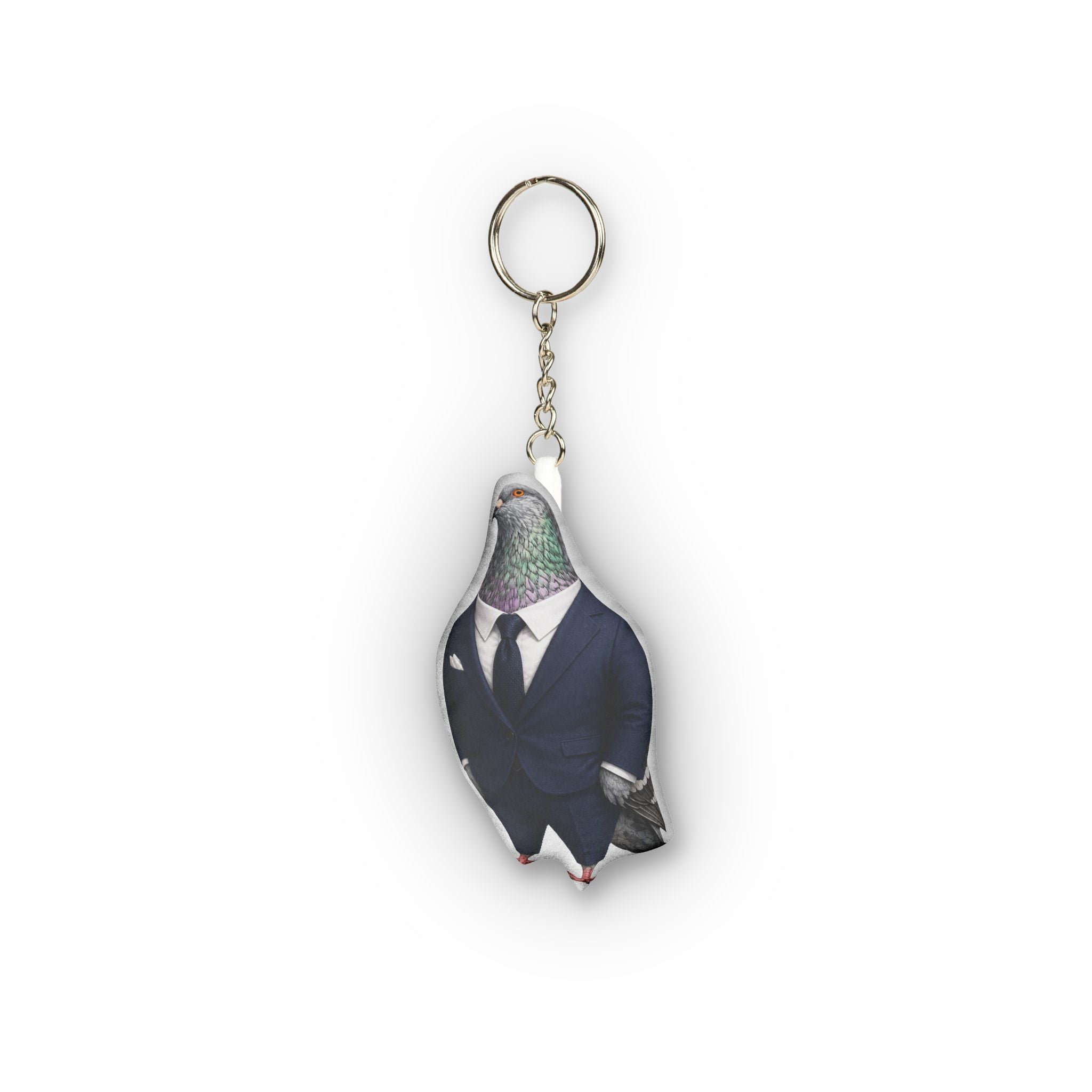 Billionaires' Row NYC Pigeon Mini Plush Keychain | Businessman Bird Lovers Plushie Bag Charm