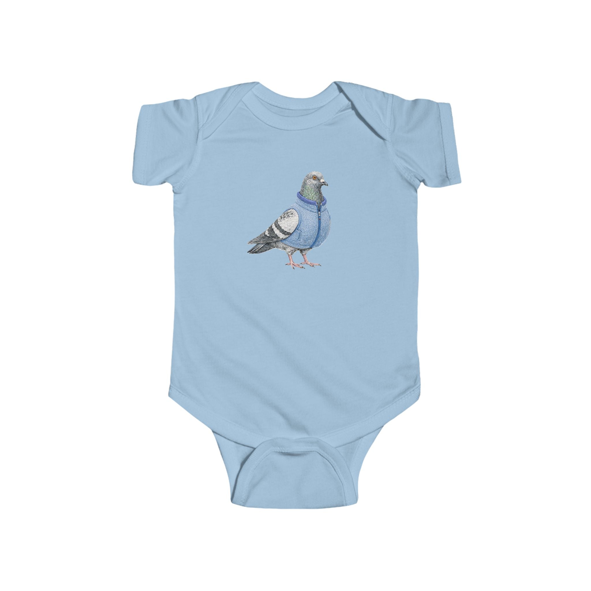 Customizable Financial District NYC Pigeon Baby Onesie | New Yorker Reveal Infant Bodysuit