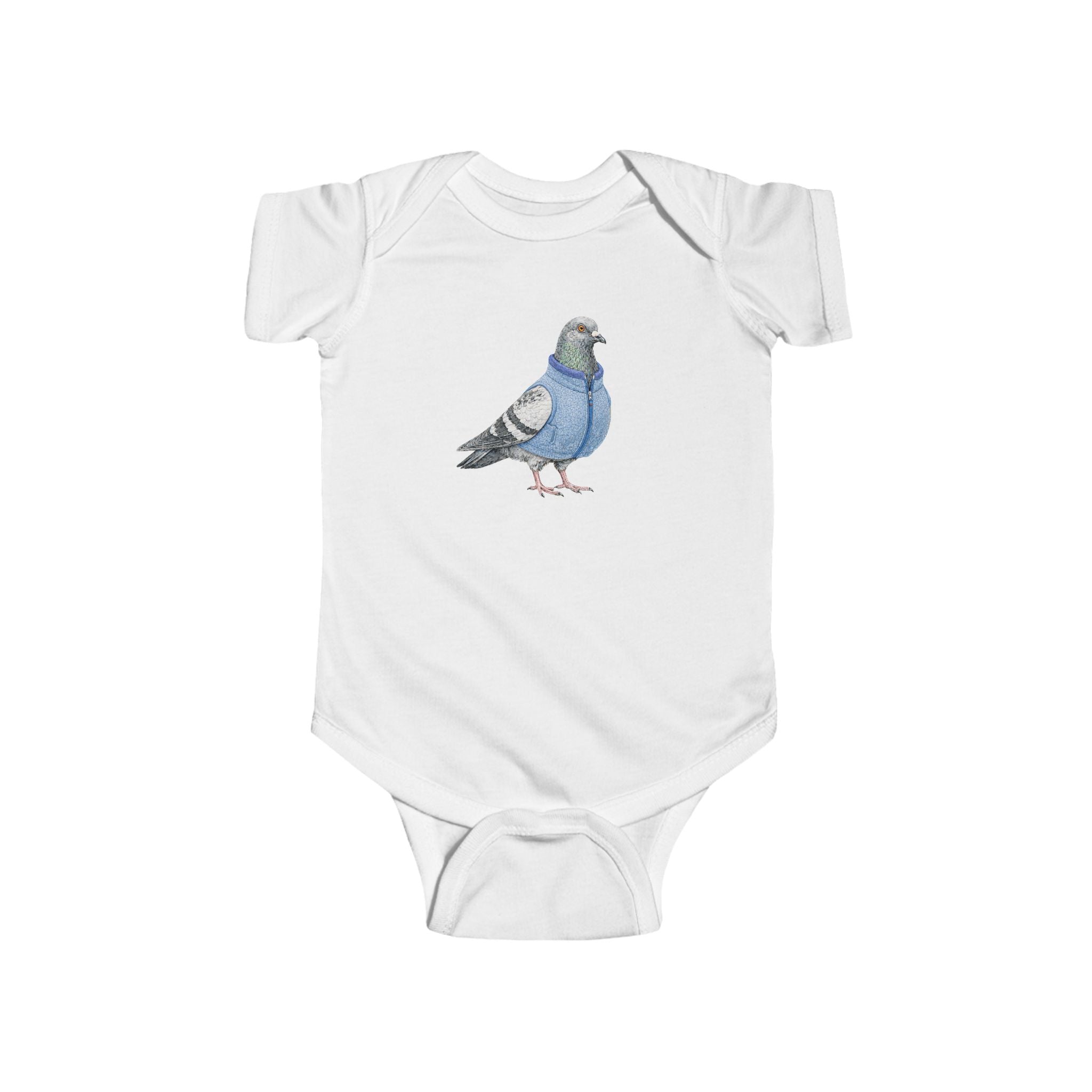Customizable Financial District NYC Pigeon Baby Onesie | New Yorker Reveal Infant Bodysuit