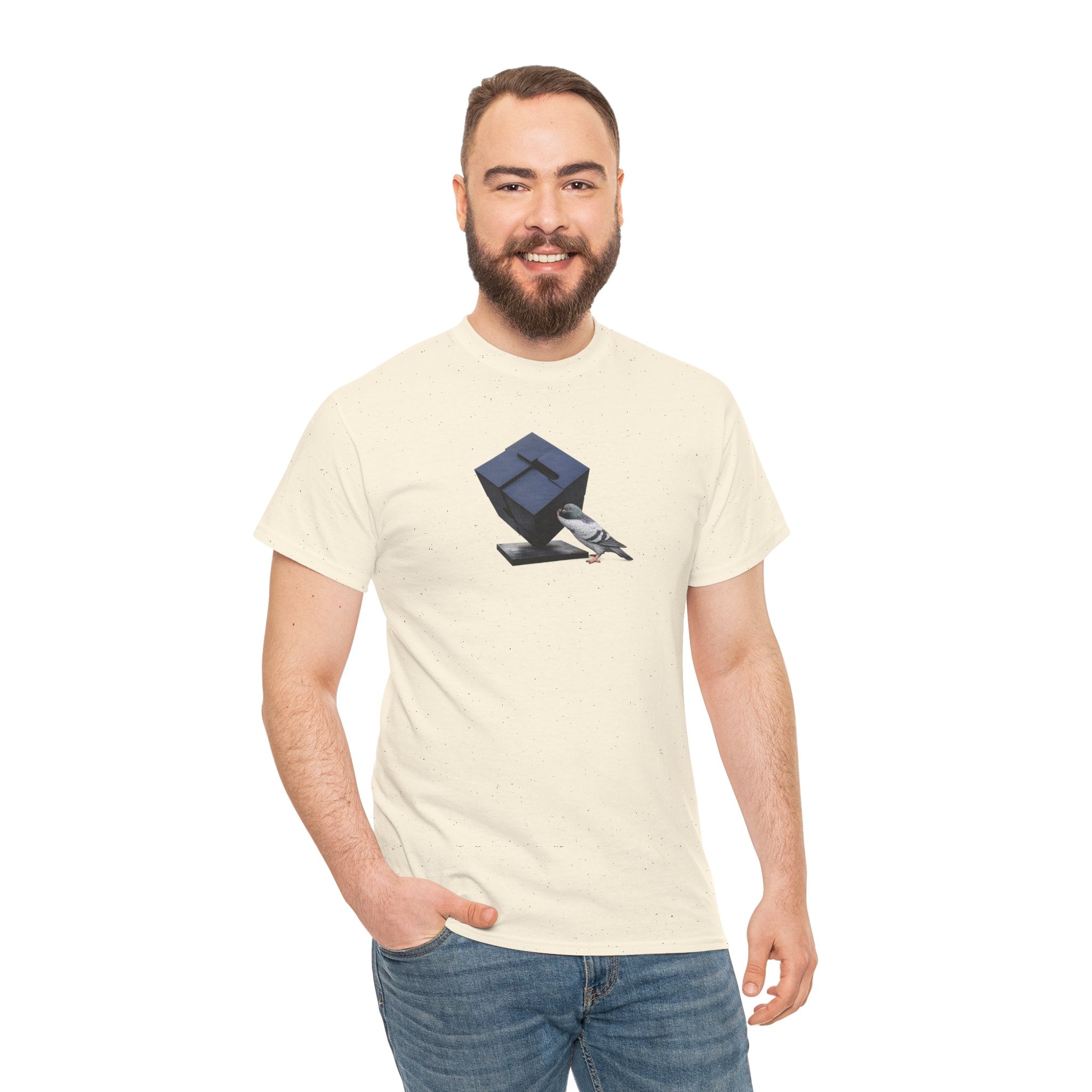 Customizable Astor Place NYC Pigeon T-Shirt | Alamo Black Cube Tee