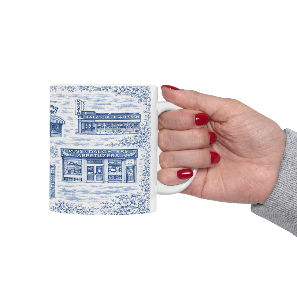 Lower East Side Blue Toile de Jouy Mug | NYC Chinoiserie Ceramic Mug