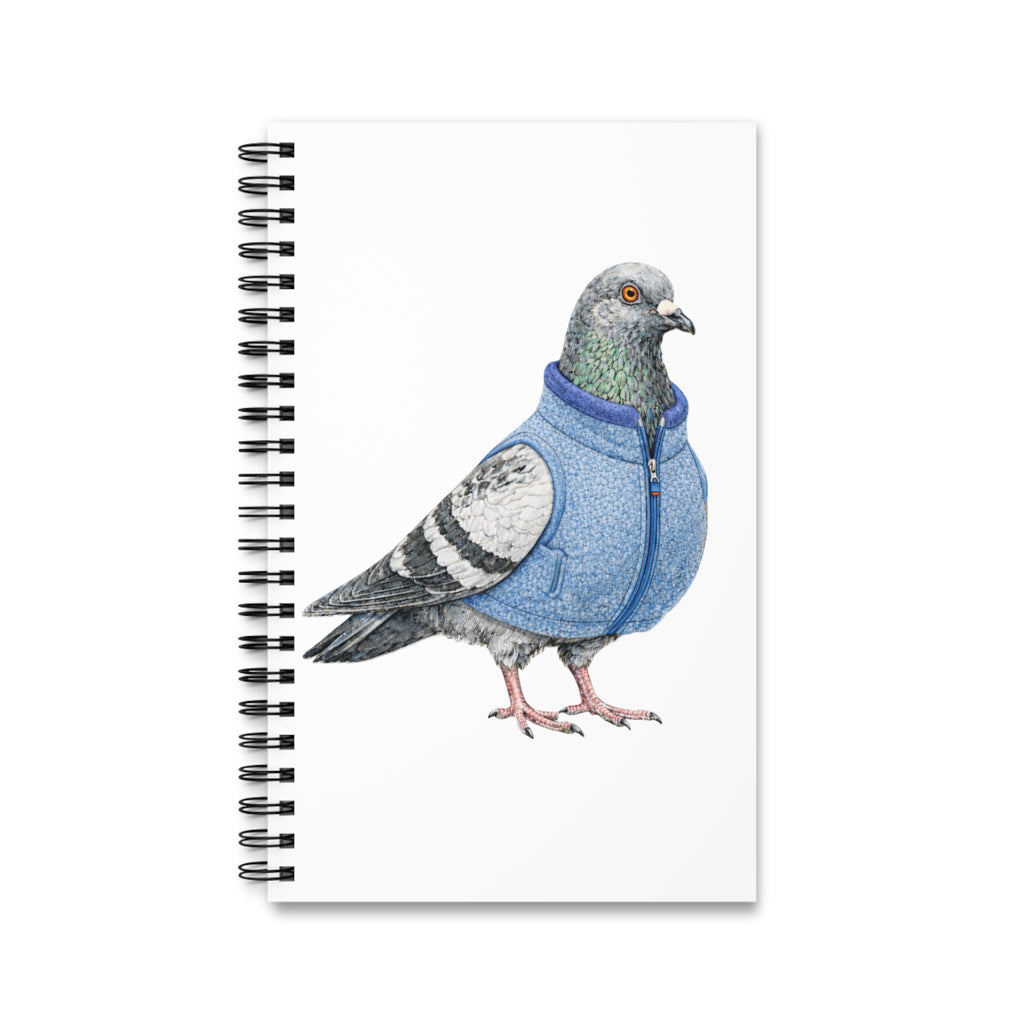 Customizable Financial District NYC Pigeon Spiral Journal |  FiDI Finance Bro Wall Street Bird Lovers Notebook